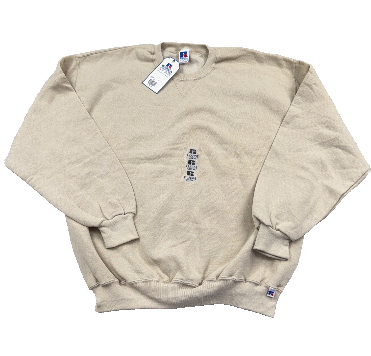 Vintage Russell Sweatshirt Men XL Tan Brown Blank Crewneck Athletic Deadstock