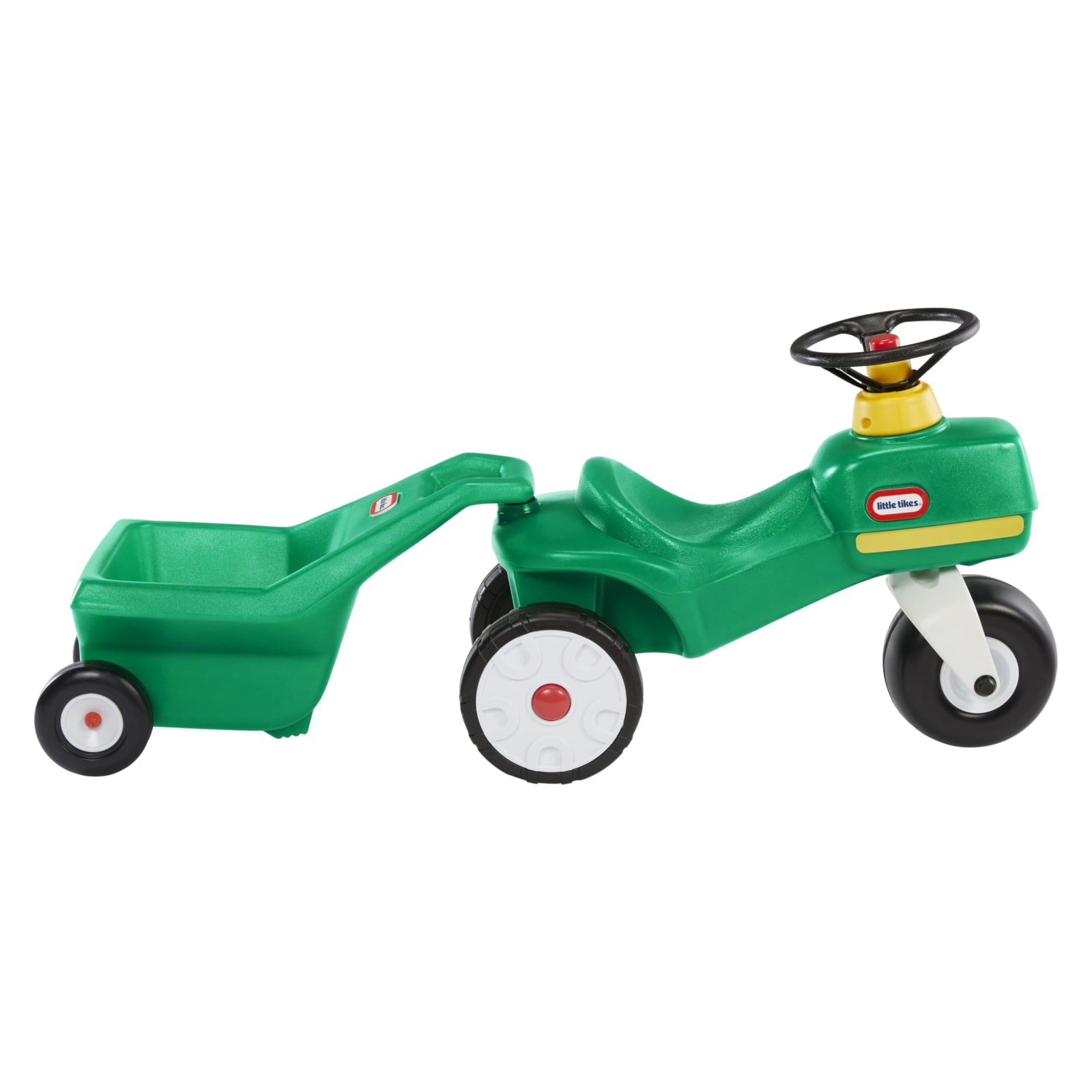 Little Tikes Green Tractor & Cart Foot-to-Floor Ride-On Working Horn Ages 1-5
