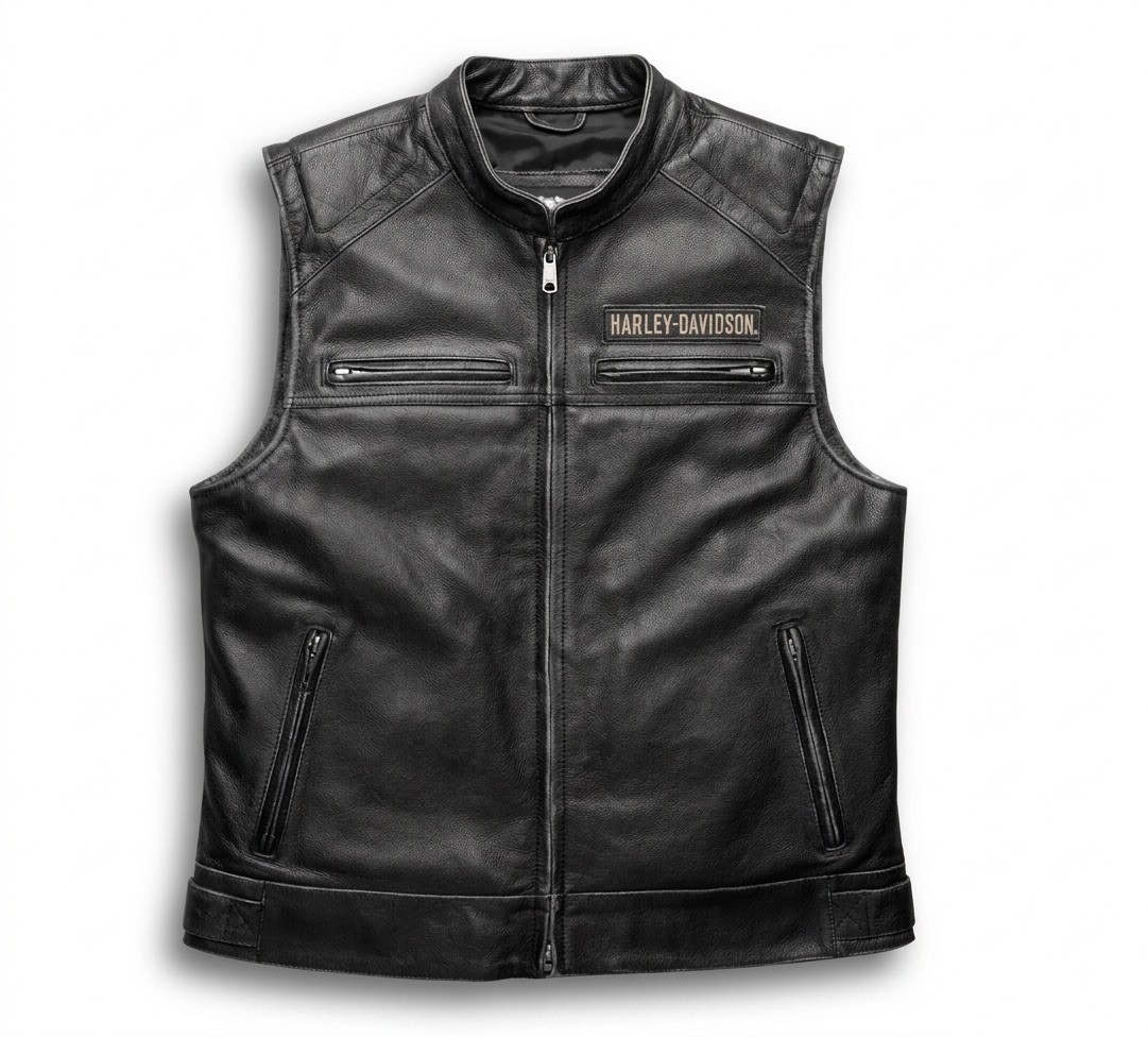 Harley-Davidson Men’s Leather Vest Premium Biker Riding Genuine Heavyweight