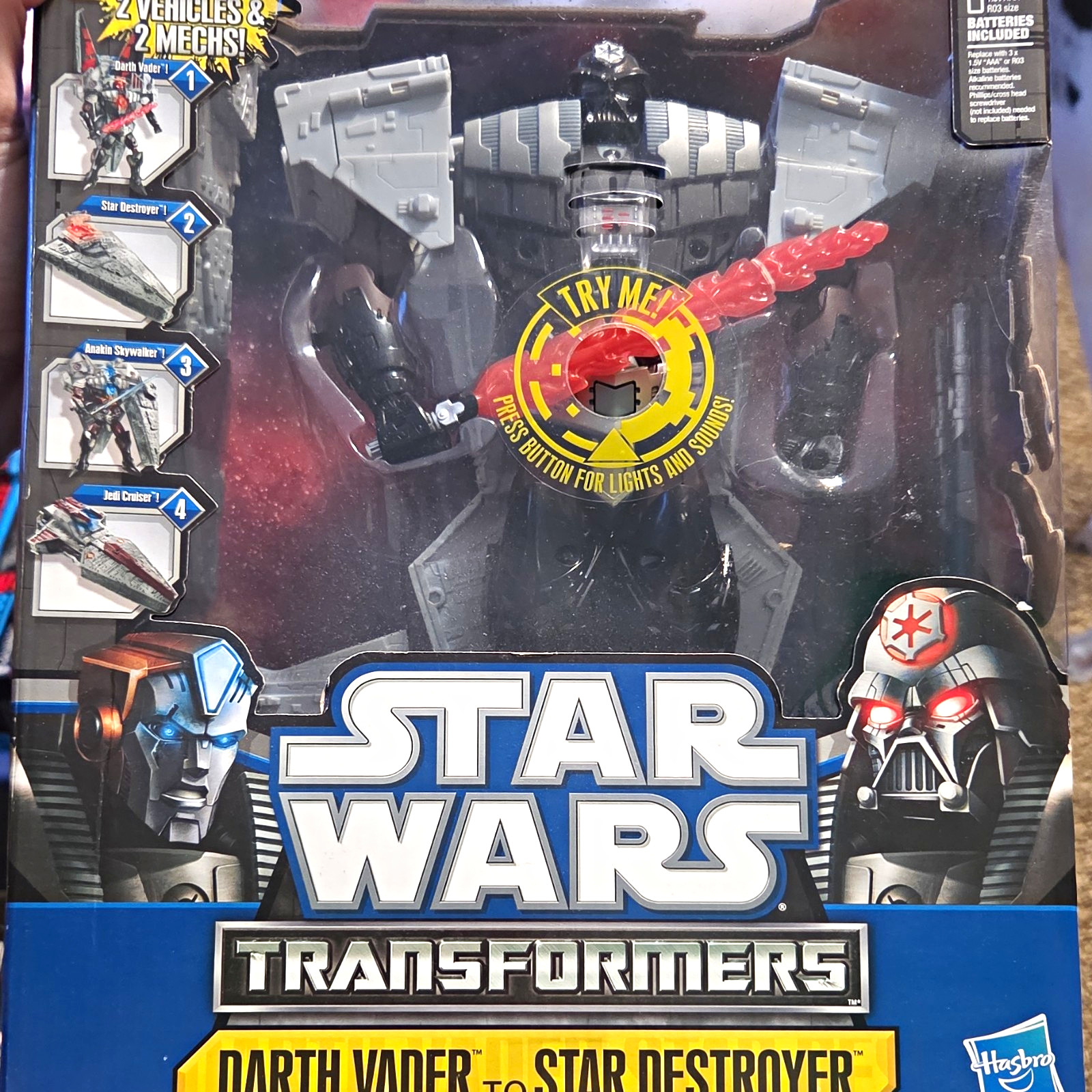 Hasbro Star Wars Transformers Darth Vader 4-in-1 Transforming Light/Sound 5+ Hasbro Star Wars Transformers Darth Vader 4-in-1 Transforming Light/Sound 5+