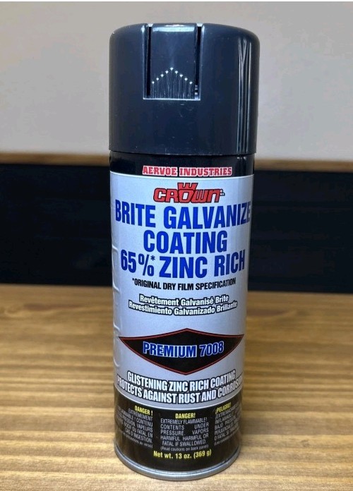 AERVOE 7008 13oz 65% ZINC-RICH BRITE GALVANIZE COATING COAT AEROSOL SPRAY CROWN