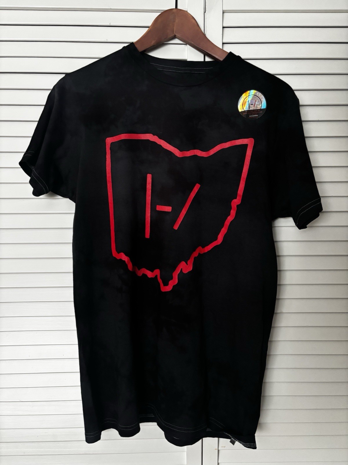 Twenty One Pilots Tour De Columbus 2017 Graphic Logo Tee Black/Red S Cotton