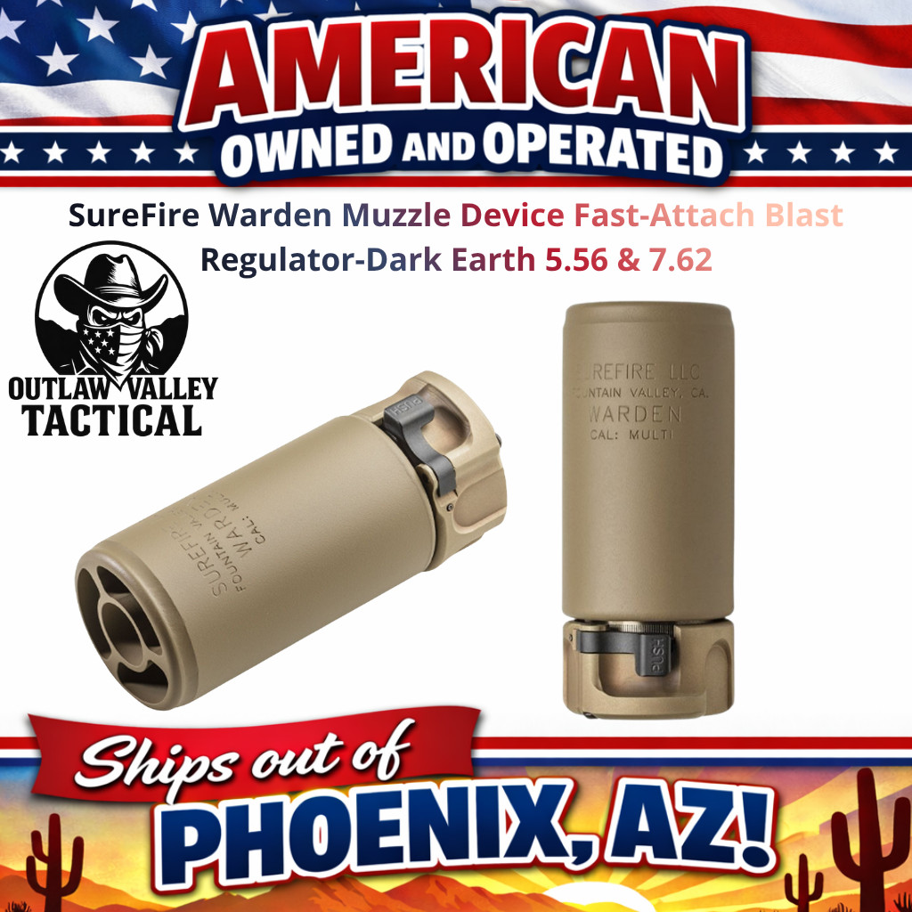 SureFire Warden Muzzle Device Fast-Attach Blast Regulator-Dark Earth 5.56 & 7.62