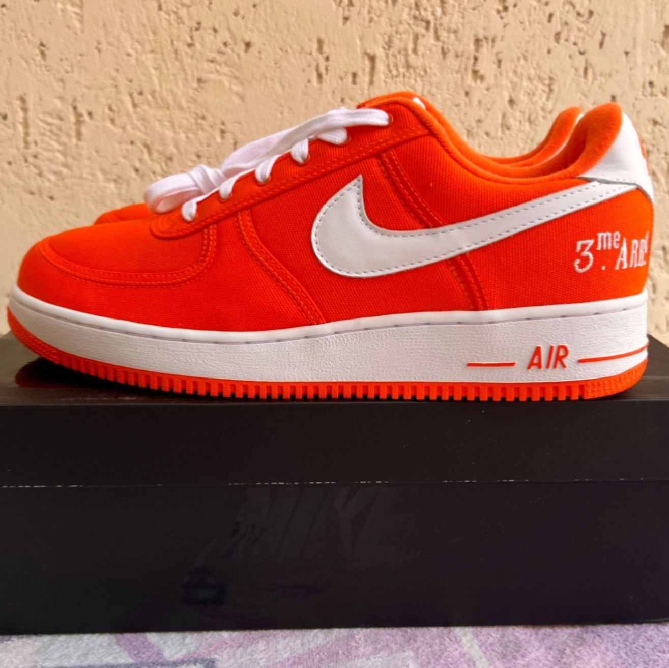 Nike Air Force 1 Paris Fashion Week Friends Family Orange Promo sample 3me arrt