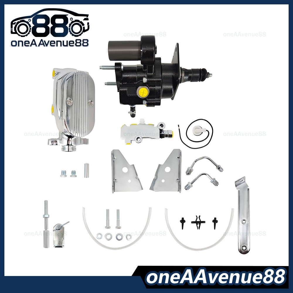 For 1964-72 A Body BLACK Hydro Boost Power Brake Booster Milled Master Disc/Disc