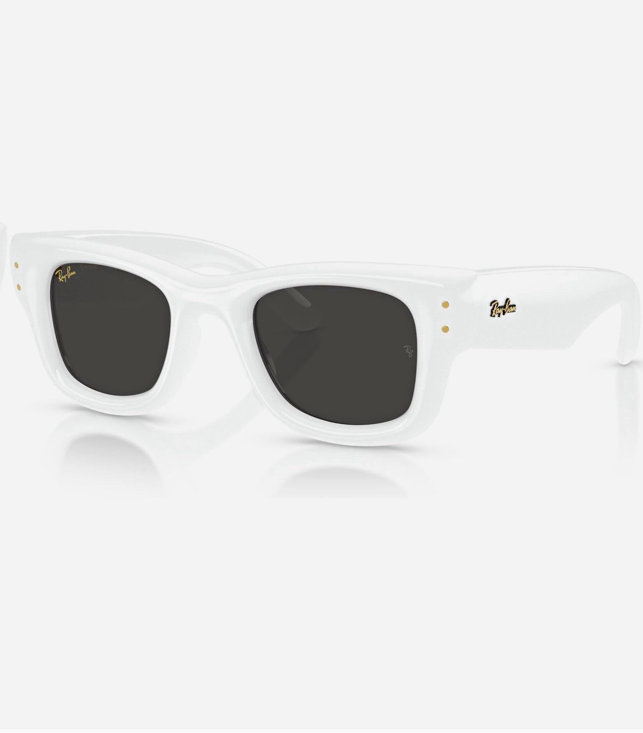 Ray-Ban A$AP Rocky Wayfarer Puffer Square Sunglasses White Frame Black Lenses