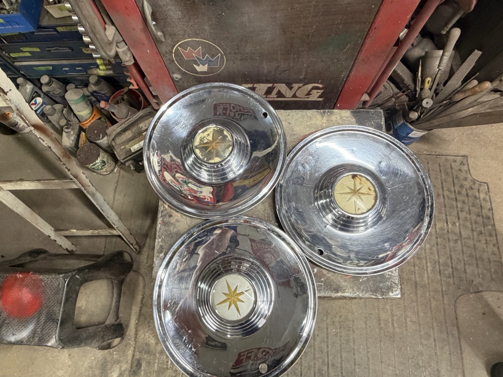 Vintage 1956-57 Lincoln Premier Hubcap (3) Original Wheel Cover Assembly 15 Vintage 1956-57 Lincoln Premier Hubcap (3) Original Wheel Cover Assembly 15