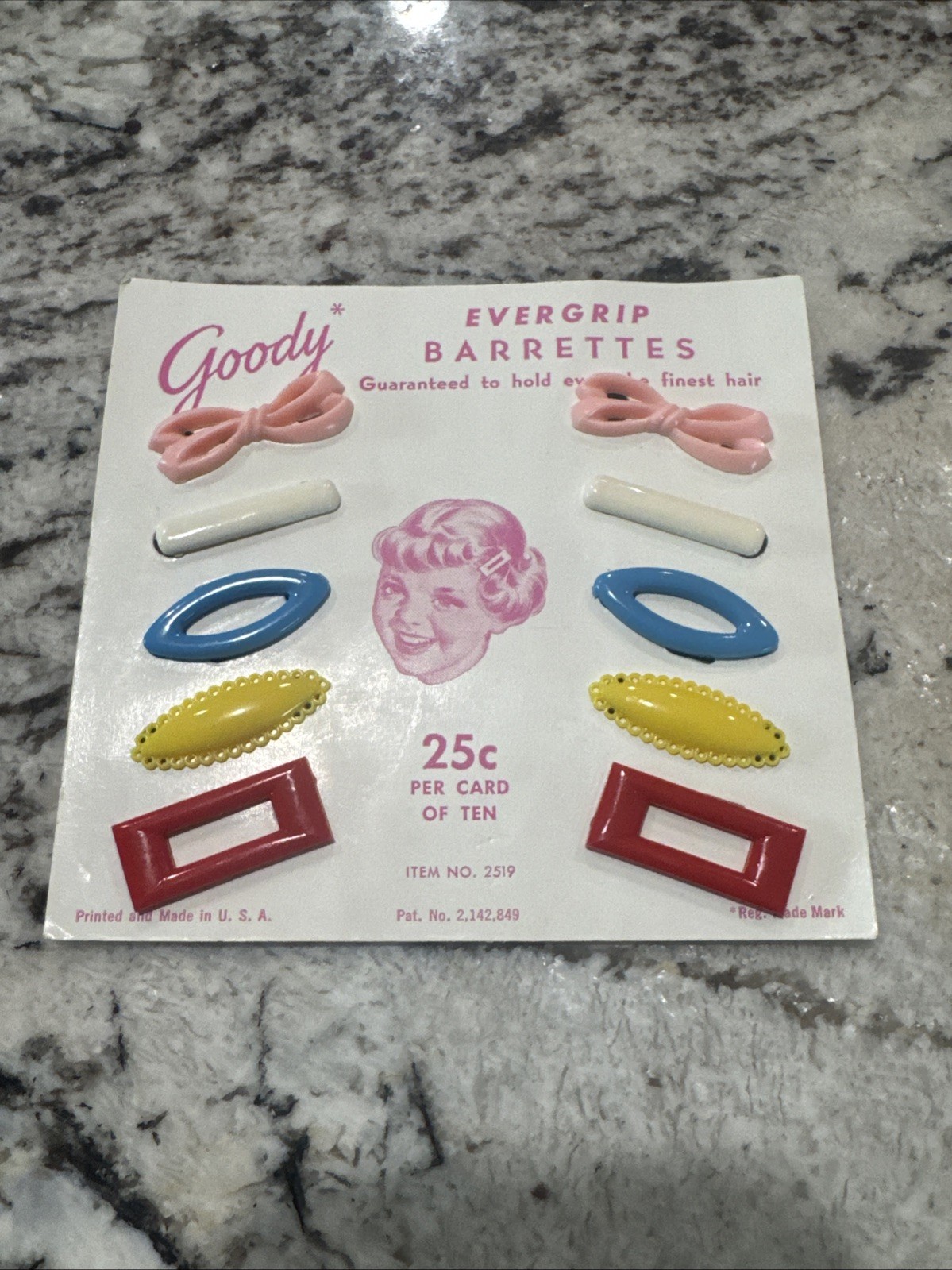Vintage Goody Wire Clasp Barrettes 1970s  Plastic Chunky Set Of 10 With Bobby
