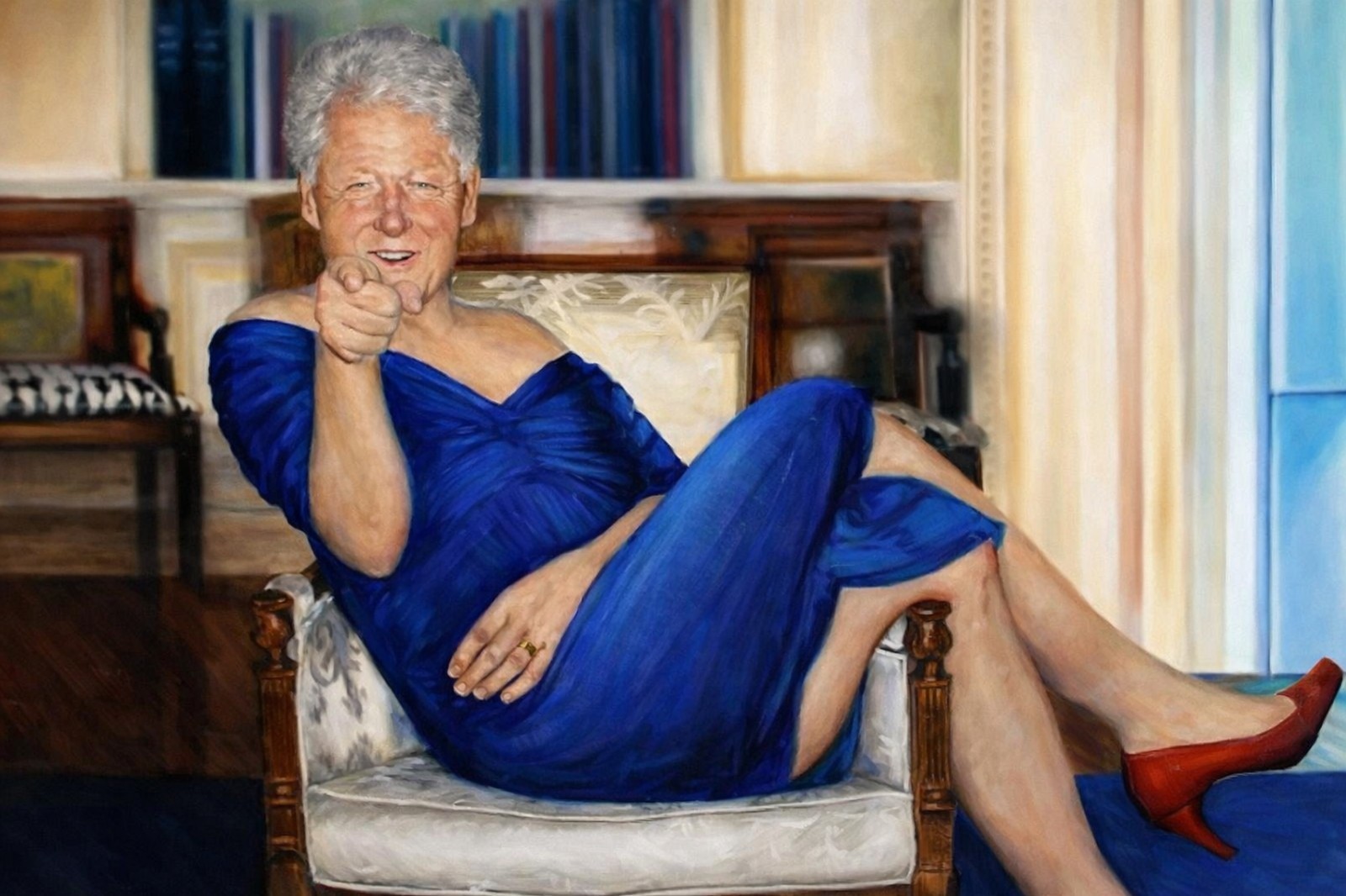 Parsing Bill Clinton Photo 24x36 Jeffrey Epstein Painting Print