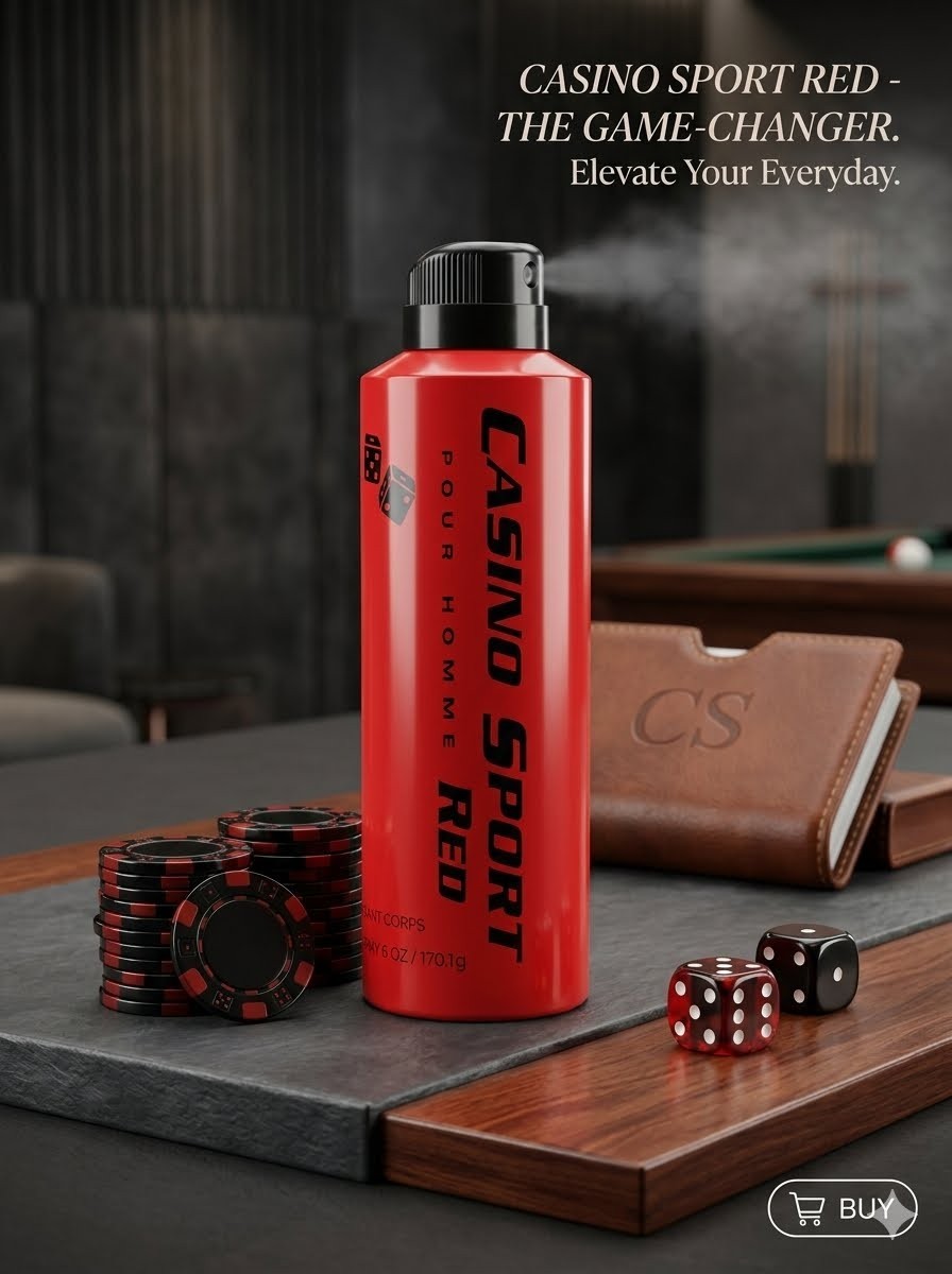 CASINO SPORT Pour Homme Red Body Spray for men 6 OZ CASINO SPORT Pour Homme Red Body Spray for men 6 OZ