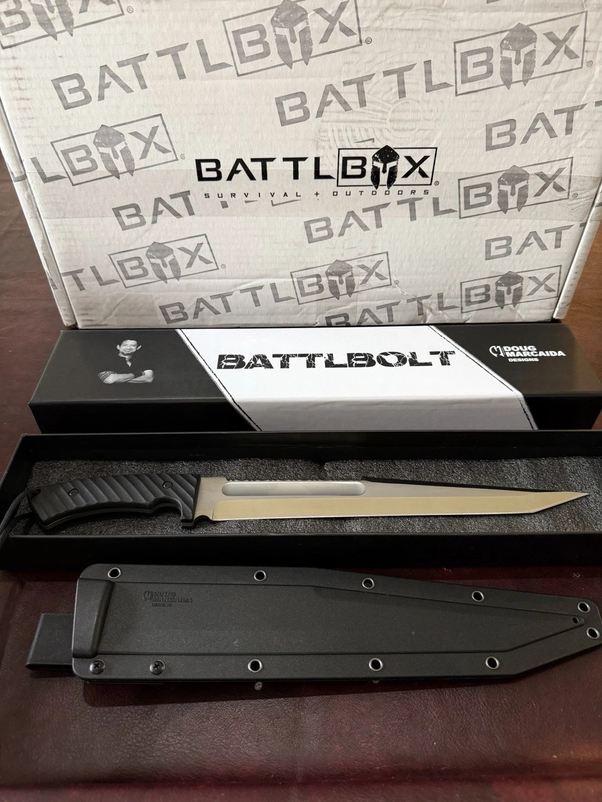 BattlBox BATTLBOLT Machete Hunting Survival Knife by Doug Marcaida New BattlBox BATTLBOLT Machete Hunting Survival Knife by Doug Marcaida New