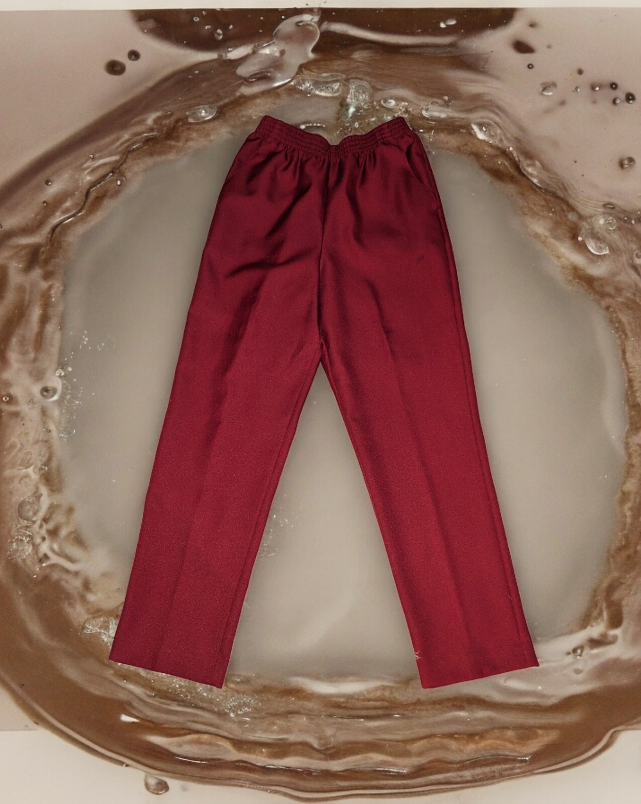 DONNKENNY Classics Burgundy Maroon PULL ON Pants ELASTIC WAIST Women\'s 12 SHORT