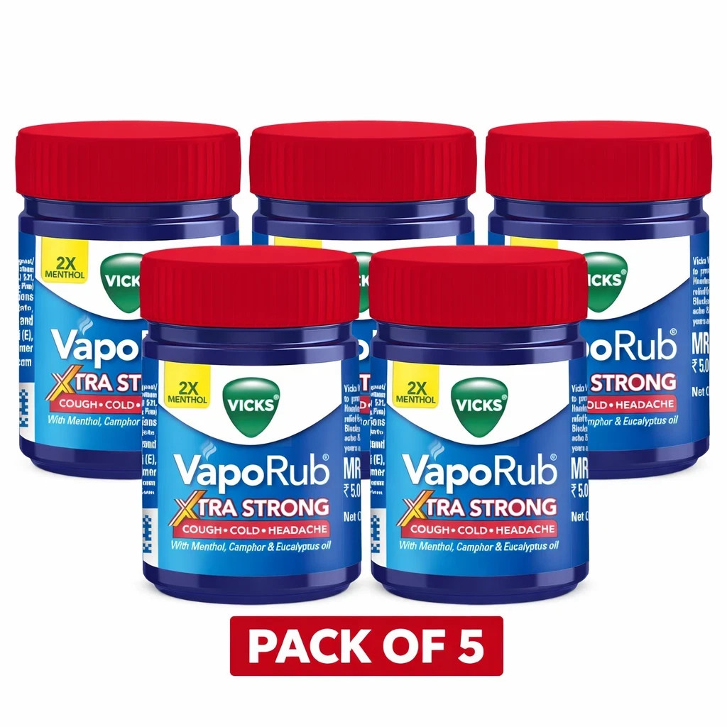 Vicks VapoRub Xtra Strong 25ml Pack of 5 Fast Relief 