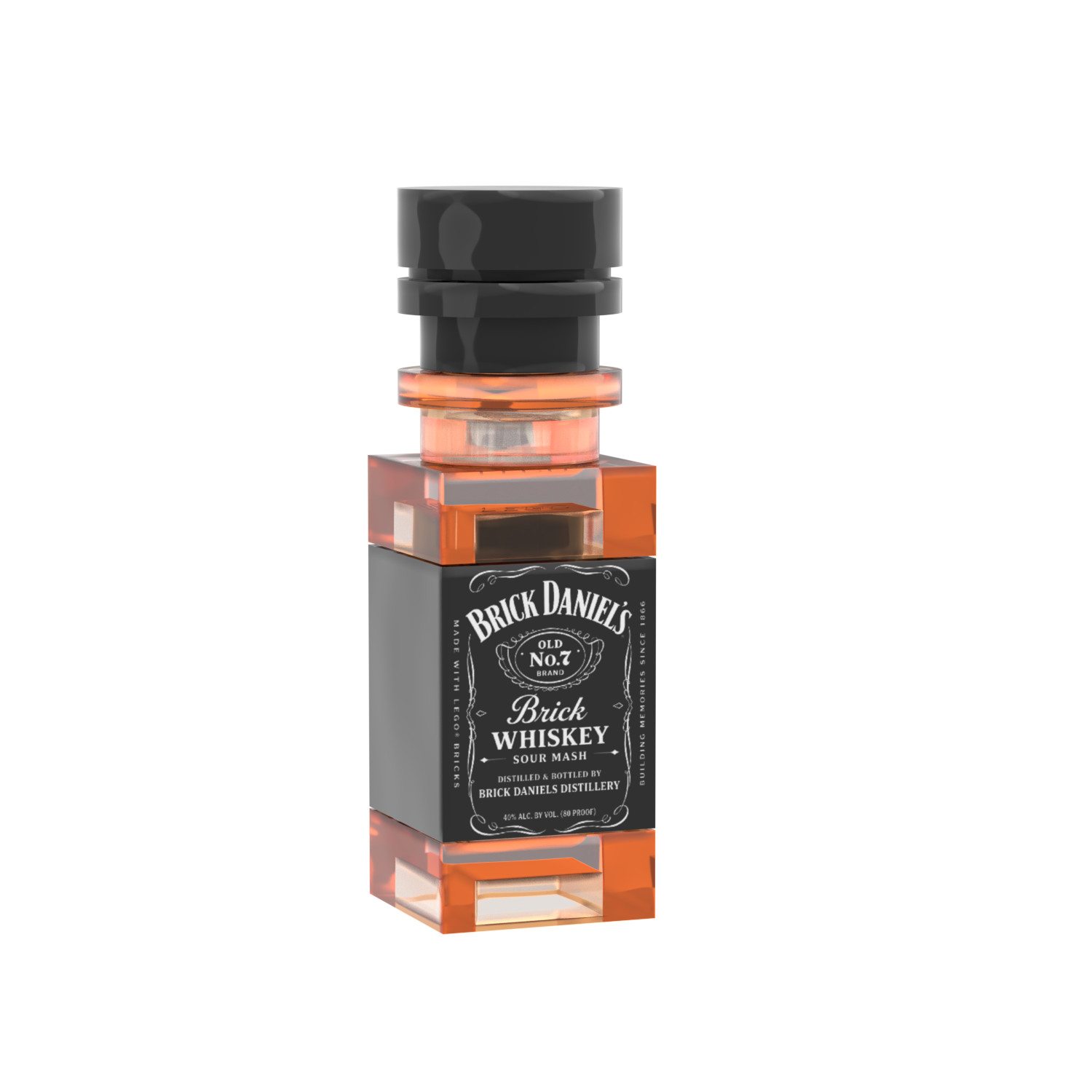 Brick Daniels Whiskey Bottle - Custom Printed - Brick City - MOC - Bar - Pub Brick Daniels Whiskey Bottle - Custom Printed - Brick City - MOC - Bar - Pub