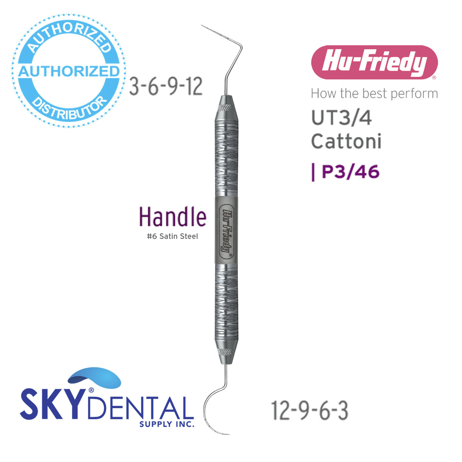 Hu-Friedy DOUBLE-ENDED Metal Probes W/ #6 Handle