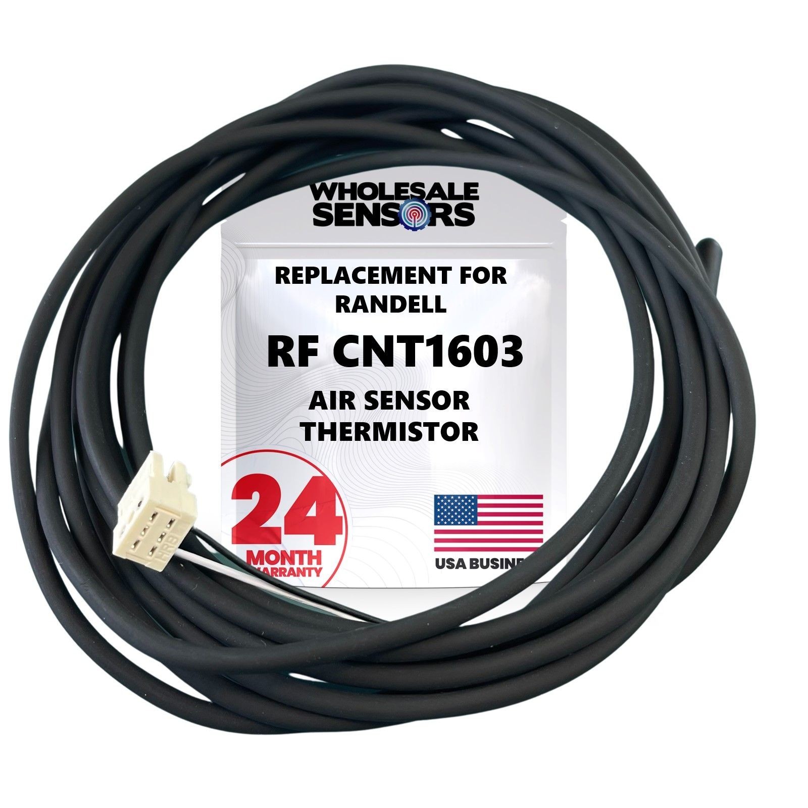 Replacement Randell RF CNT1603 QTI Air Sensor Thermistor Black 10FT Replacement Randell RF CNT1603 QTI Air Sensor Thermistor Black 10FT