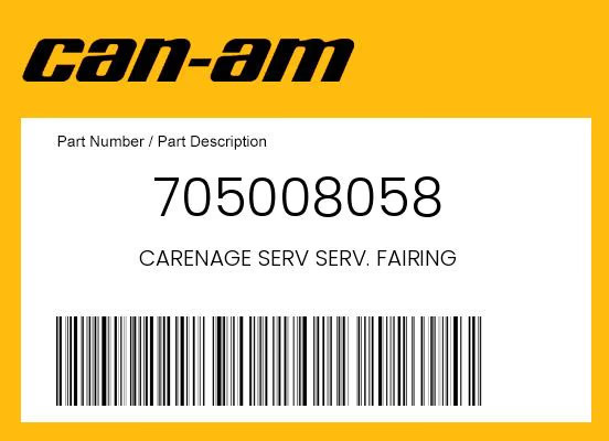 Can-Am Genuine Carenage Serv Serv. Fairing - 705008058