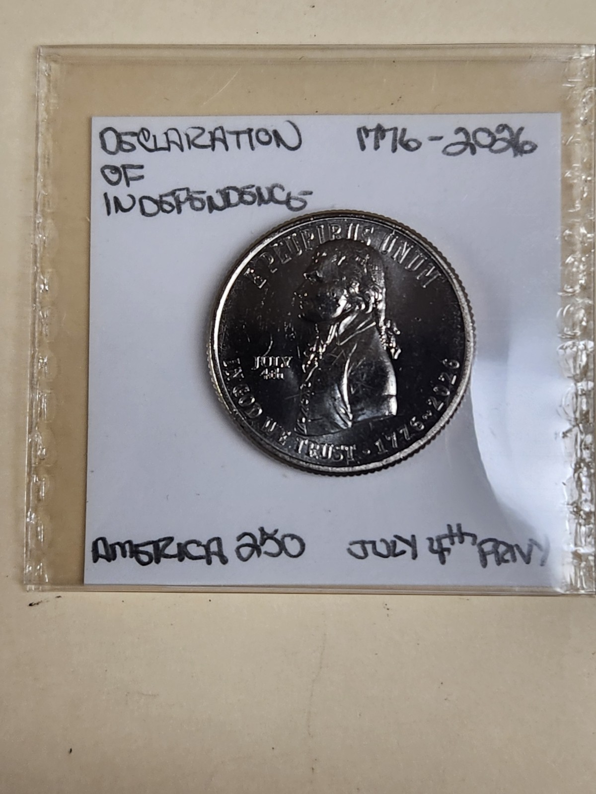 2026 Declaration of Independence - 4th of July Privy - Unique America 250 Coin 2026 Declaration of Independence - 4th of July Privy - Unique America 250 Coin