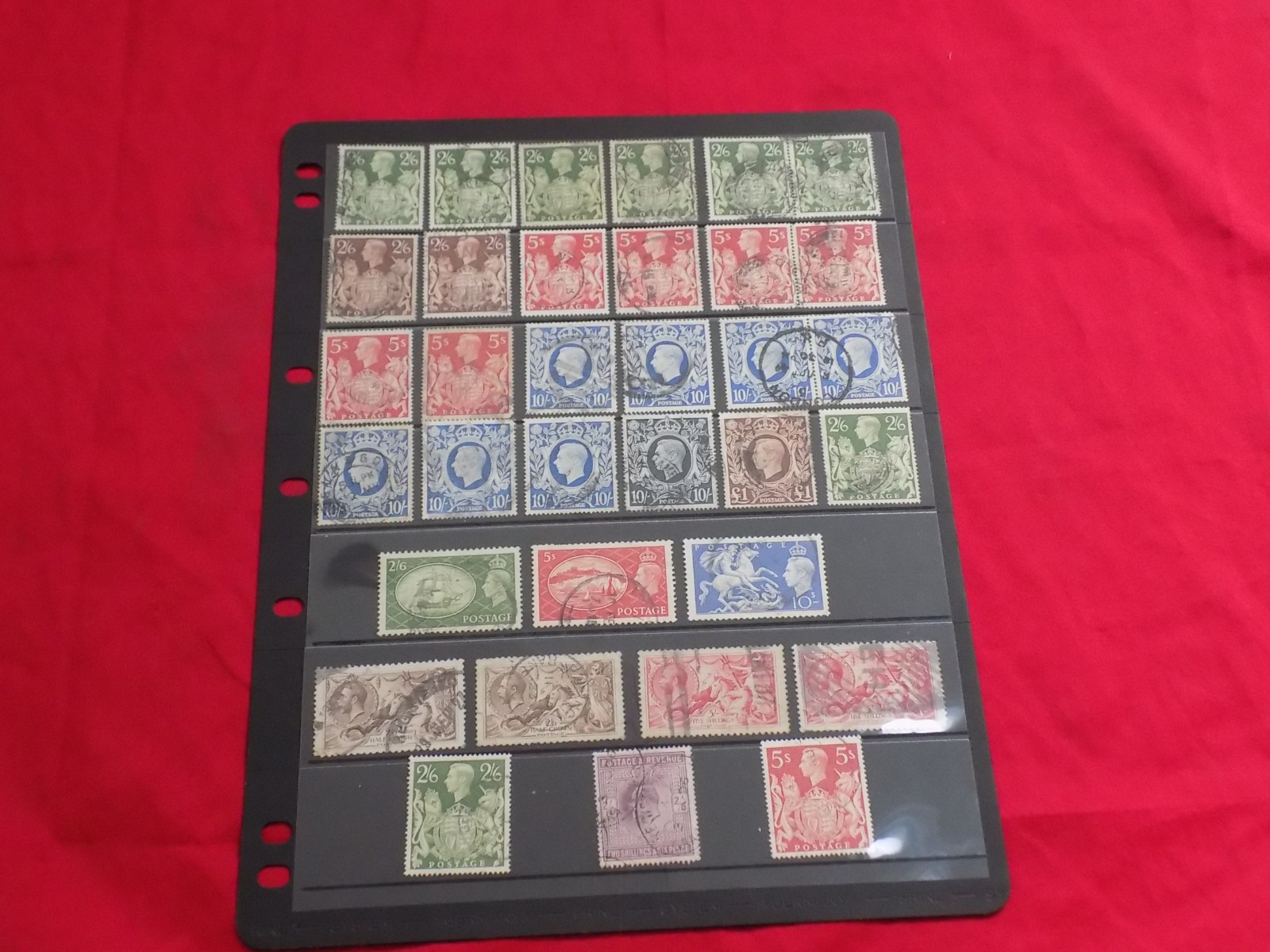 GB STAMPS HIGH VALUES TO £1 RANGE ON STOCKPAGE EDVII GEORGE V GVI 34 STAMPS GB STAMPS HIGH VALUES TO £1 RANGE ON STOCKPAGE EDVII GEORGE V GVI 34 STAMPS