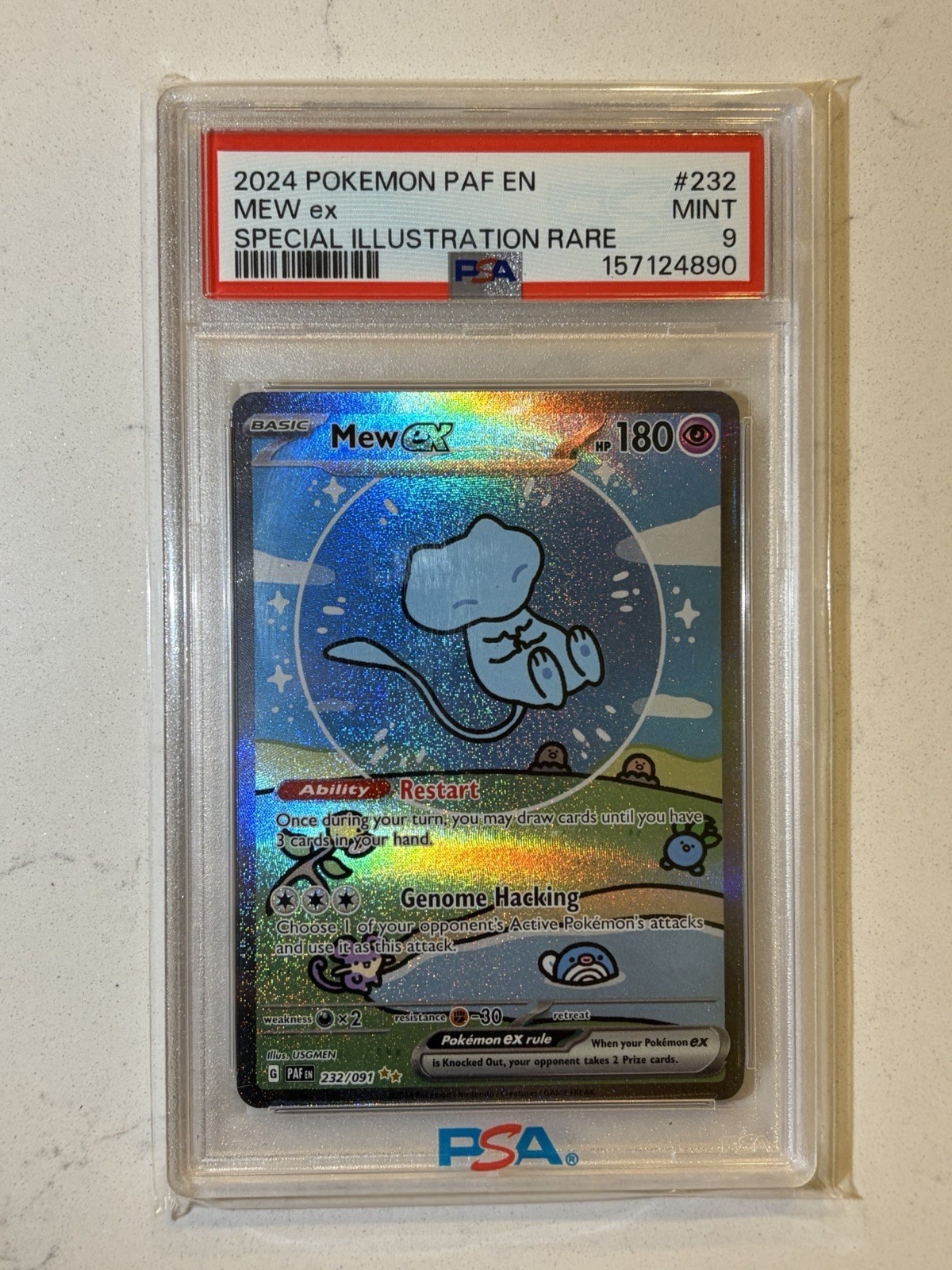 POKEMON MEW ex 2024 PALDEAN FATES #232 SPECIAL ILLUSTRATION RARE PSA 9