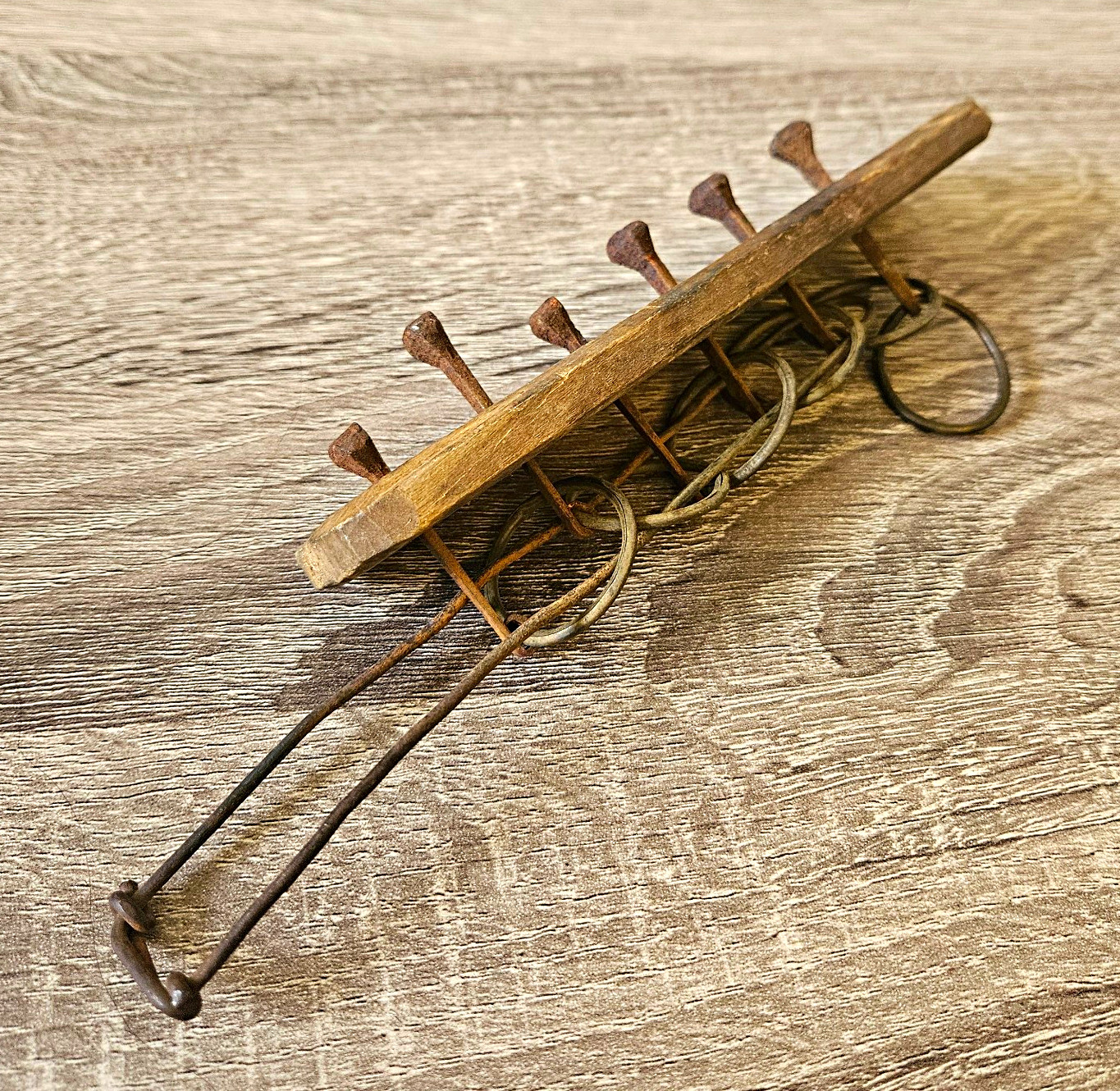 Antique Rustic Handmade 6-Ring Puzzle From Early 1900s Antique Rustic Handmade 6-Ring Puzzle From Early 1900s