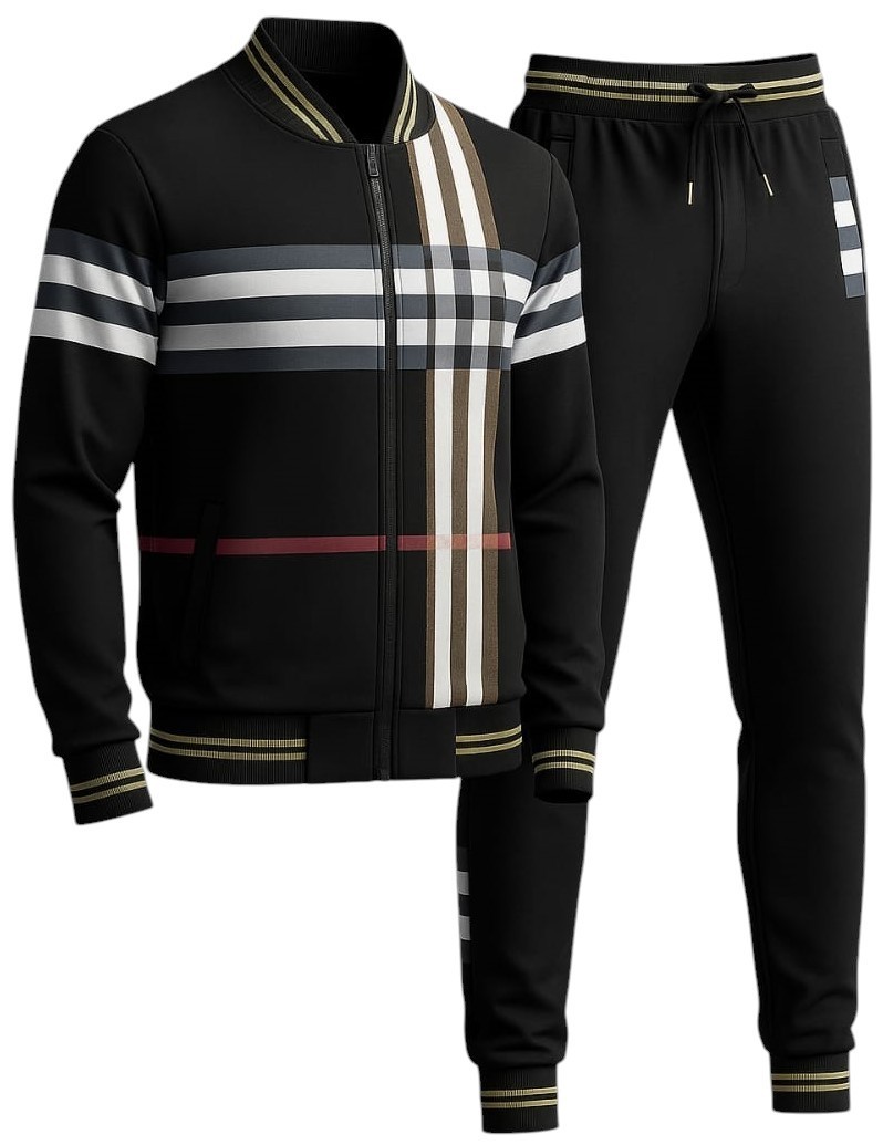 Men’s Designer Printed Jacquard Full Matching Jogging Suit Top & Bottom set Men’s Designer Printed Jacquard Full Matching Jogging Suit Top & Bottom set