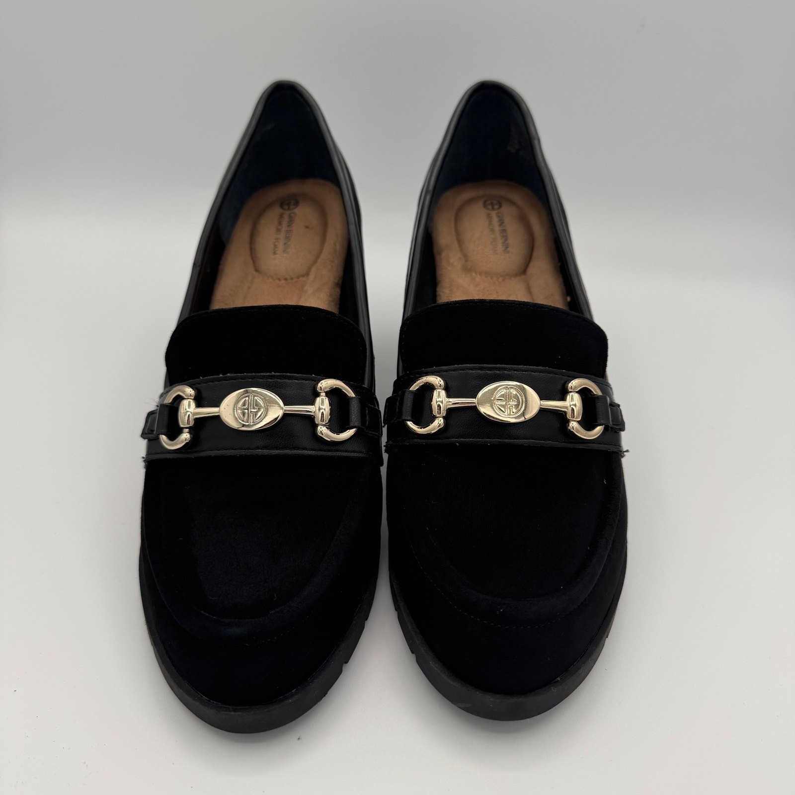 GIANI BERNINI PORSCHAA LOAFER DRESS PUMPS BLACK SIZE 8M WITH ORIGINAL BOX