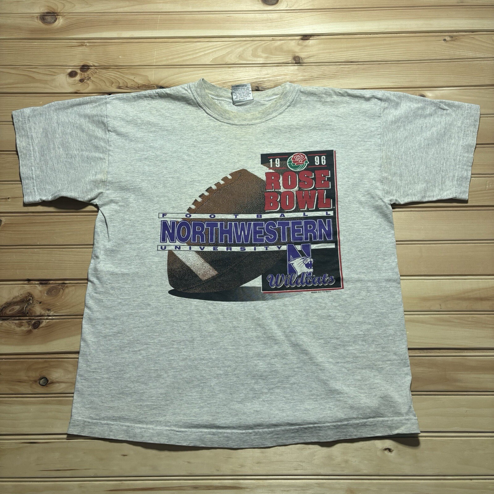 Vintage 90s Northwestern University  Wildcats Rose Bowl 1996 Football Shirt - L
