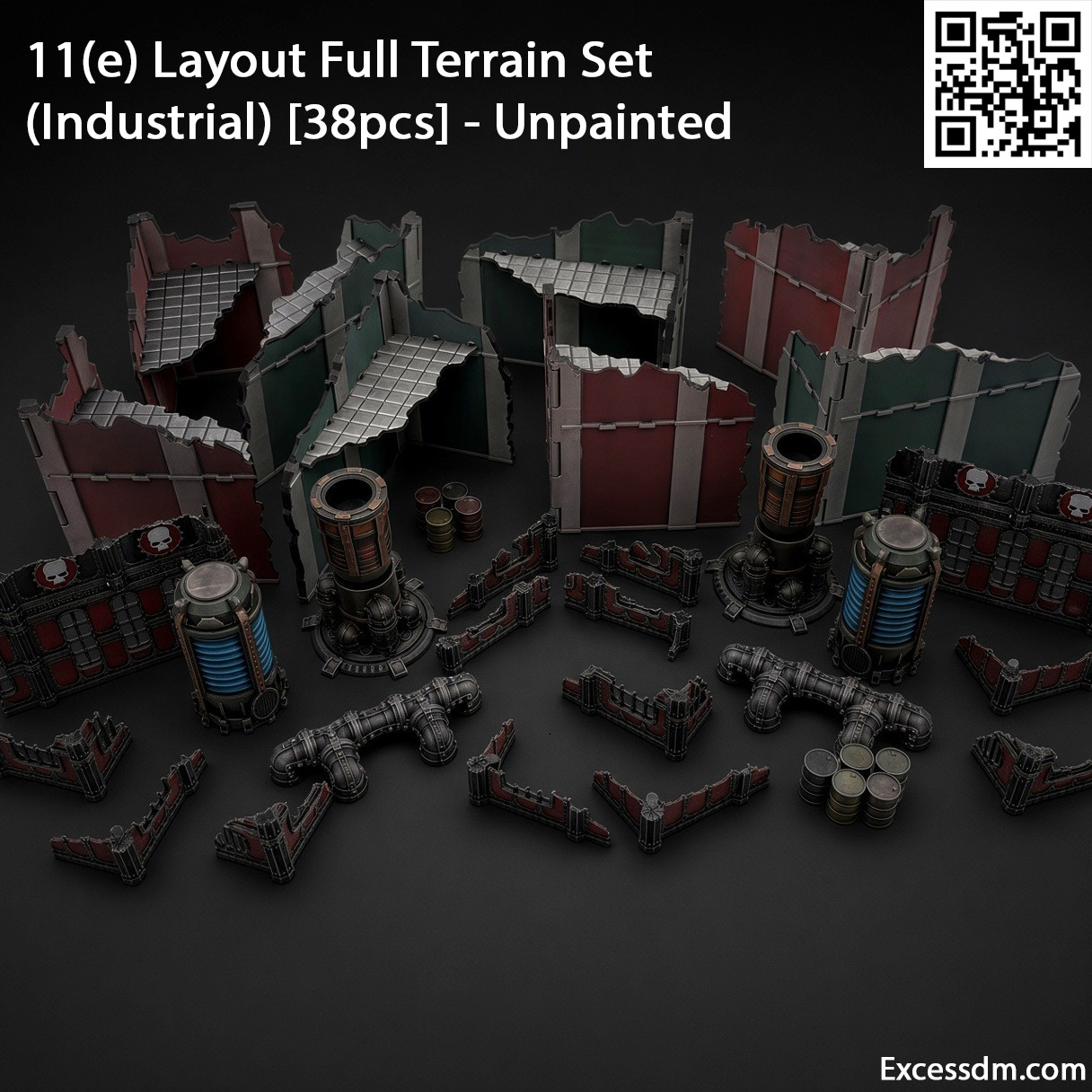 WH40k 11th Ed GW Layout Full Terrain Set (Industrial) [38pcs] - Unpainted