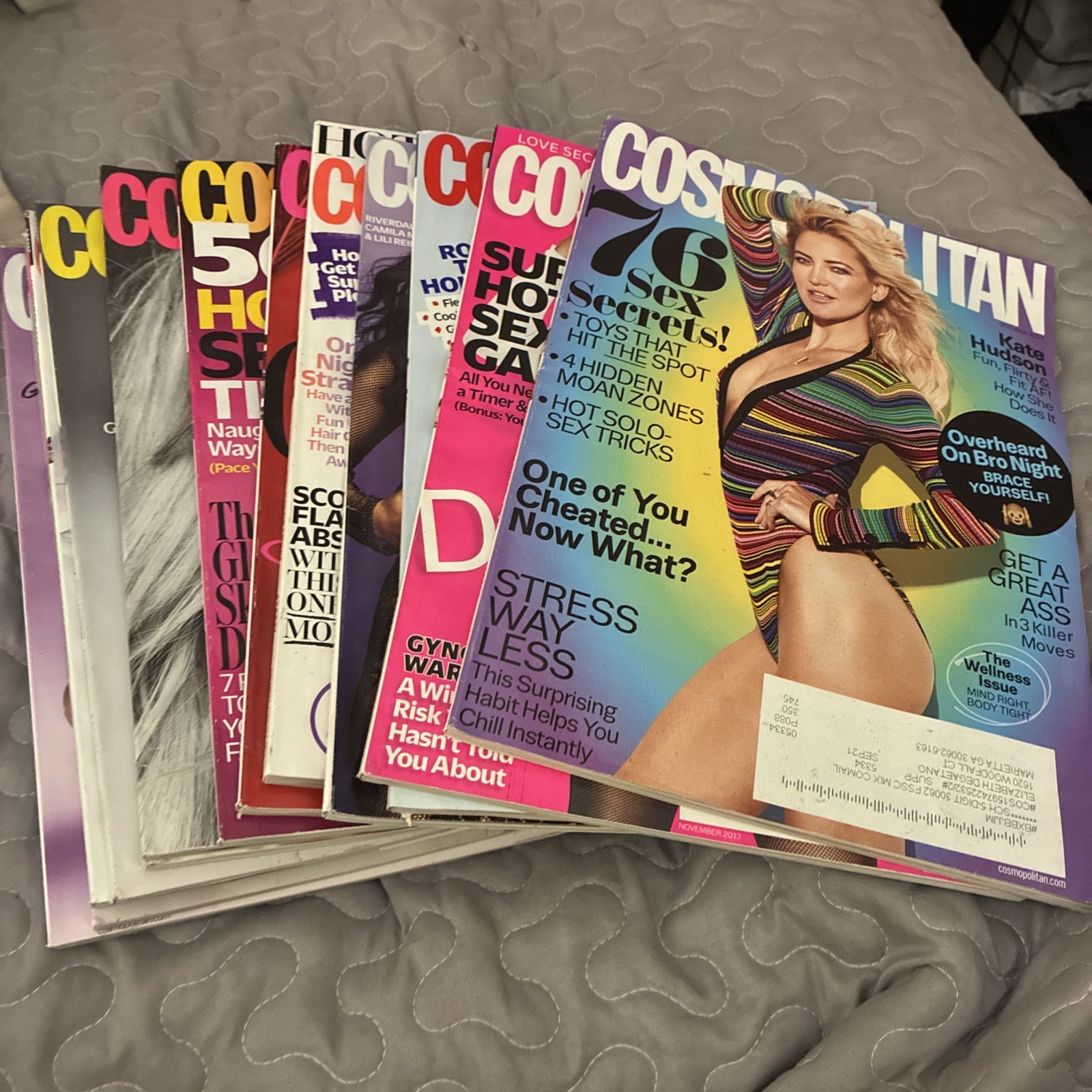 Lot of 14  Cosmopolitan Magazines 2017 to 2019