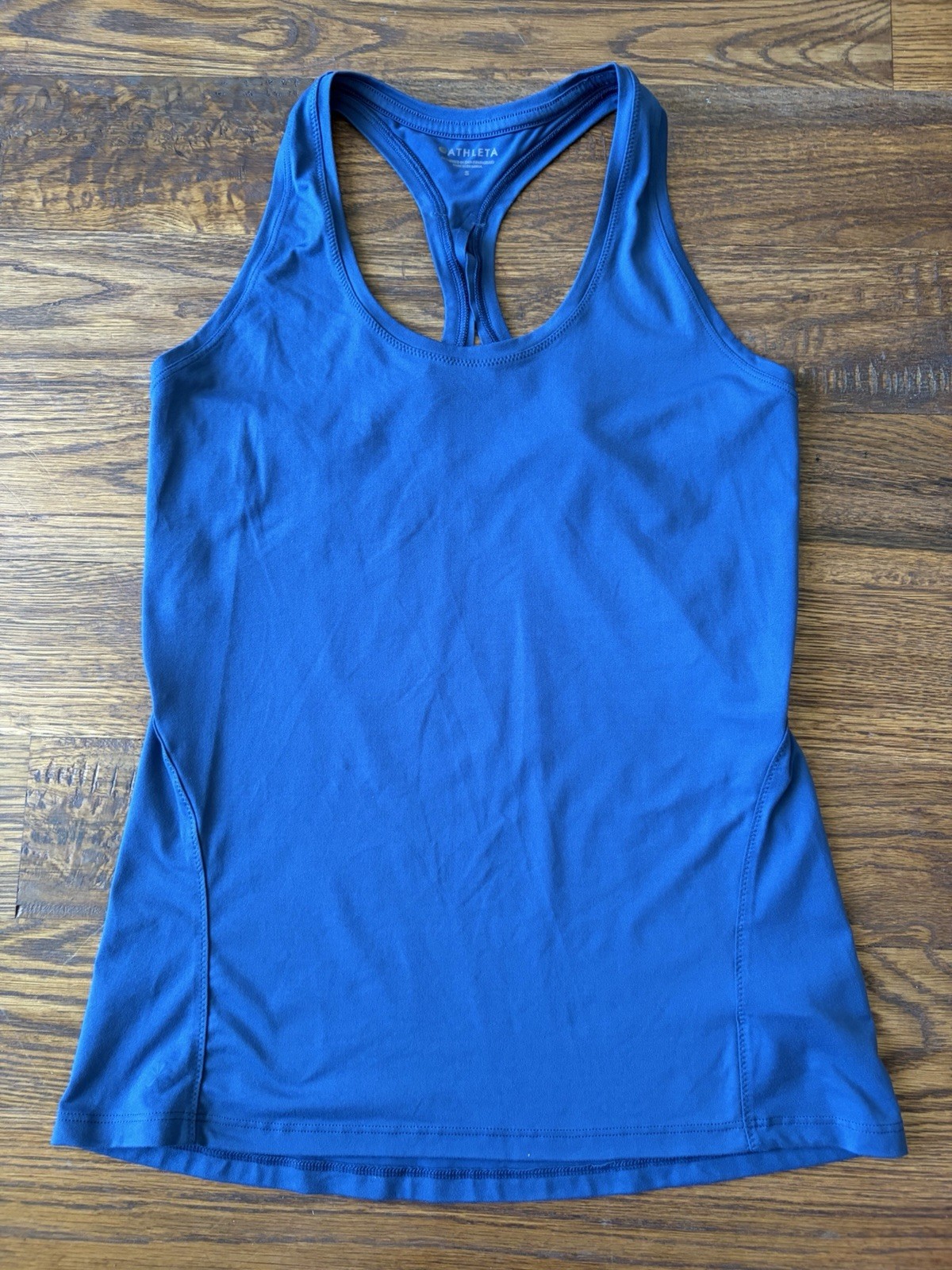 Athleta Renew Strappy Racerback Tank Top Royal Blue Womens Workout Yoga Gym Sz S