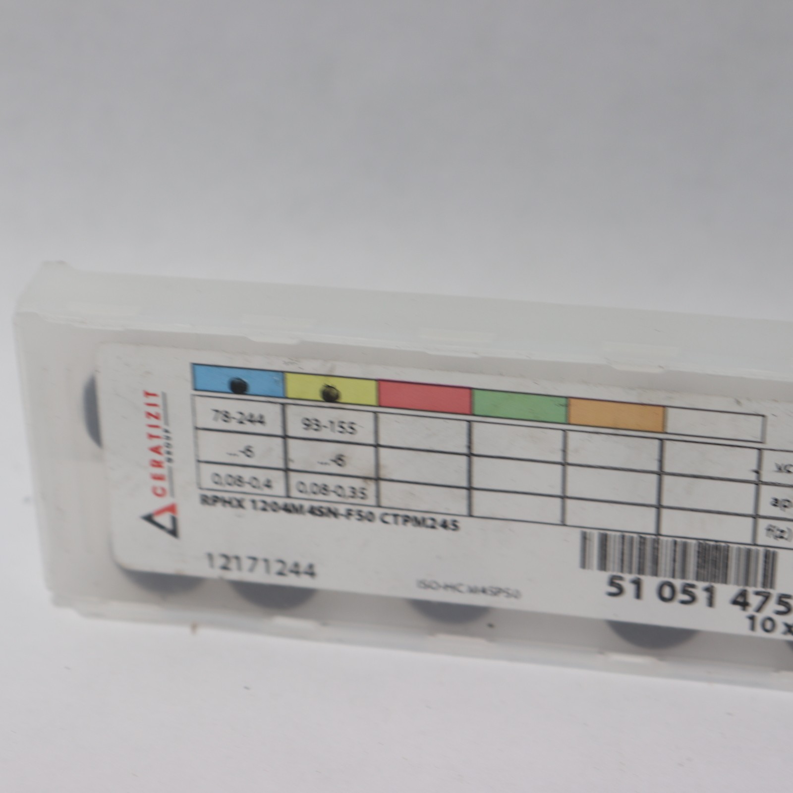 (10-Pk) Ceratizit Milling Insert Carbide RPHX 1204M4SN-F50 CTPM245
