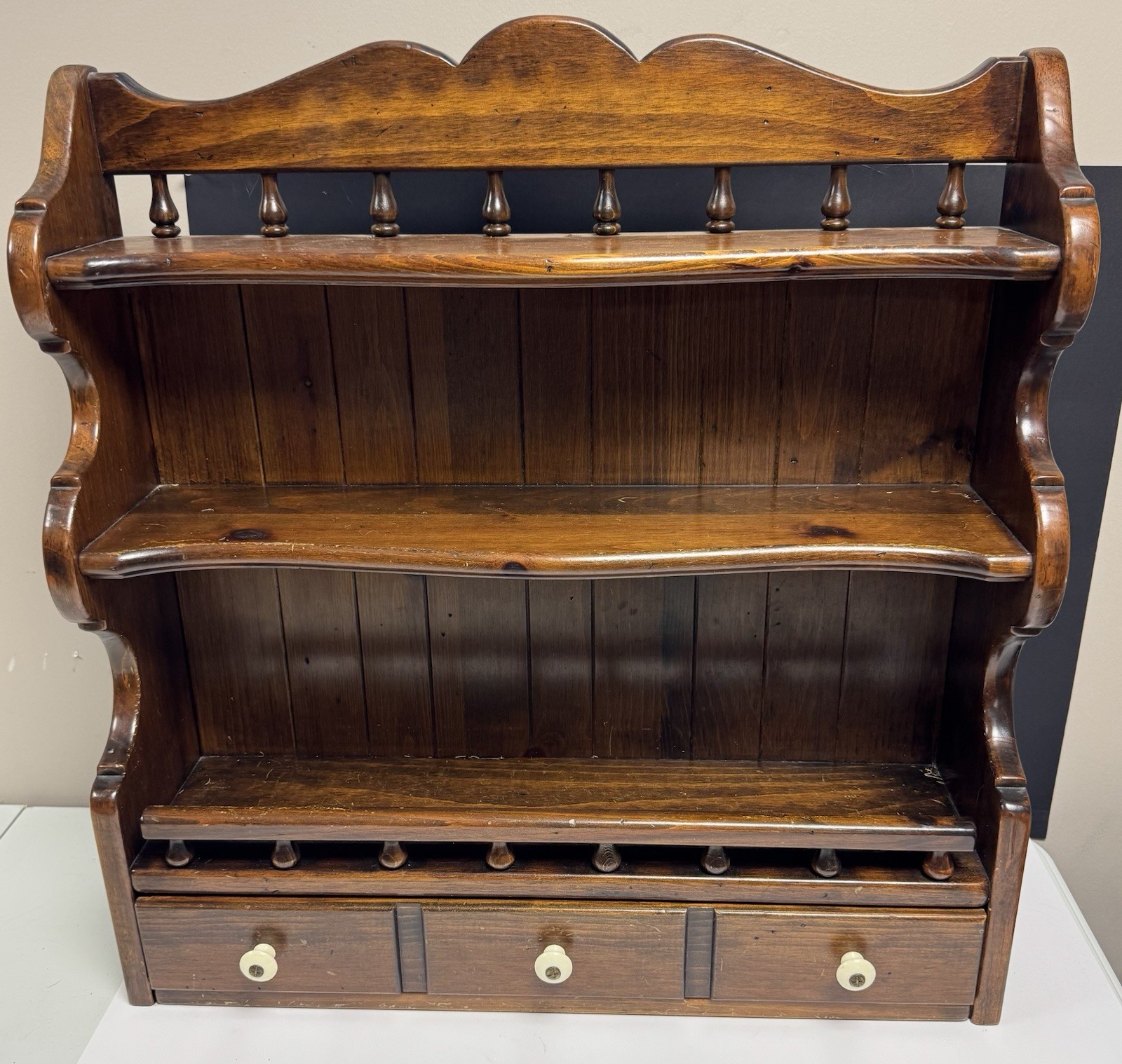 Vintage Ethan Allan Butler Wooden Pantry/ Kitchen Shelf With Drawers