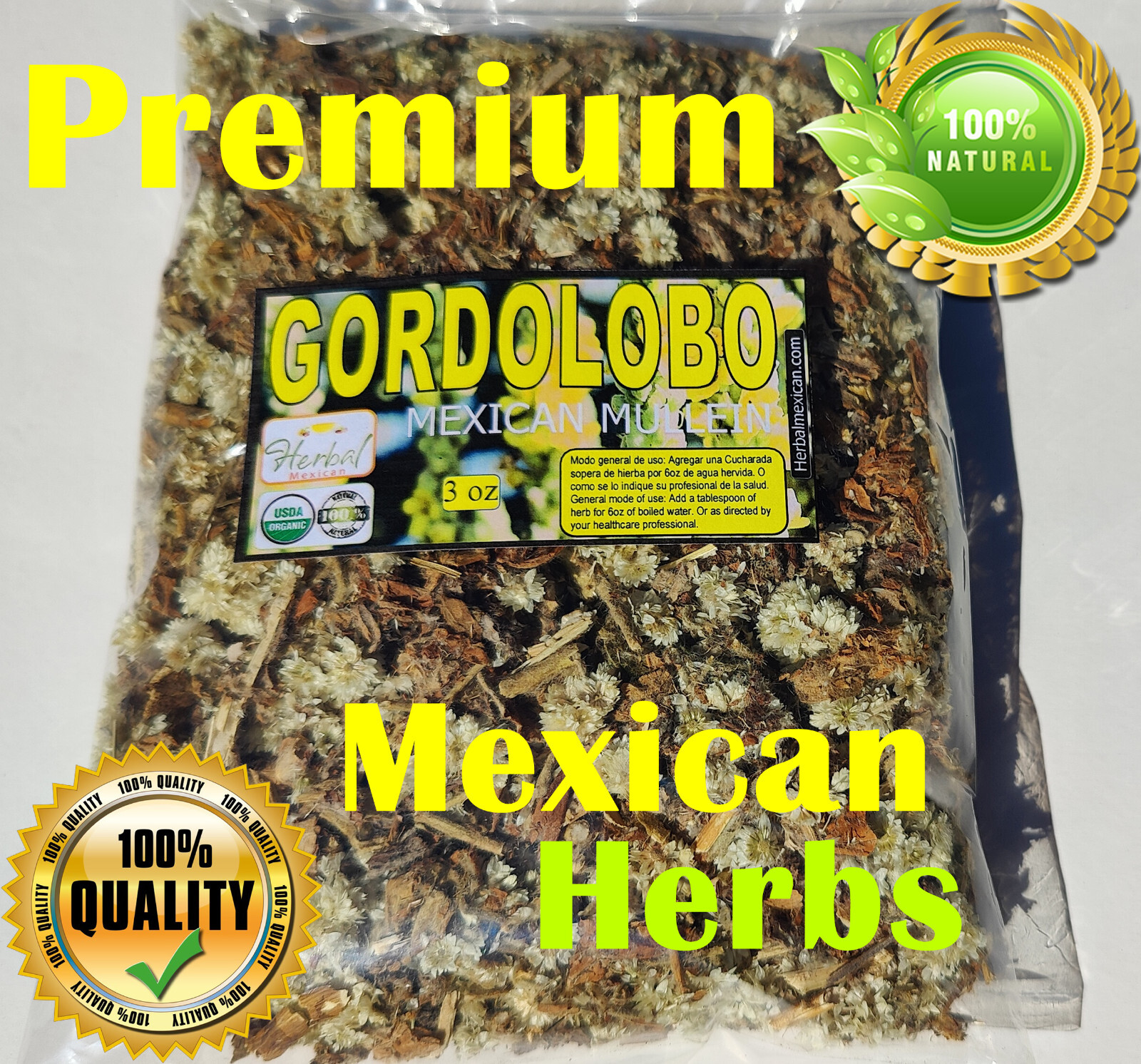 Mullein Flower Gordolobo, Te de gordolobo, mexican mullein tea organic 3oz Mullein Flower Gordolobo, Te de gordolobo, mexican mullein tea organic 3oz