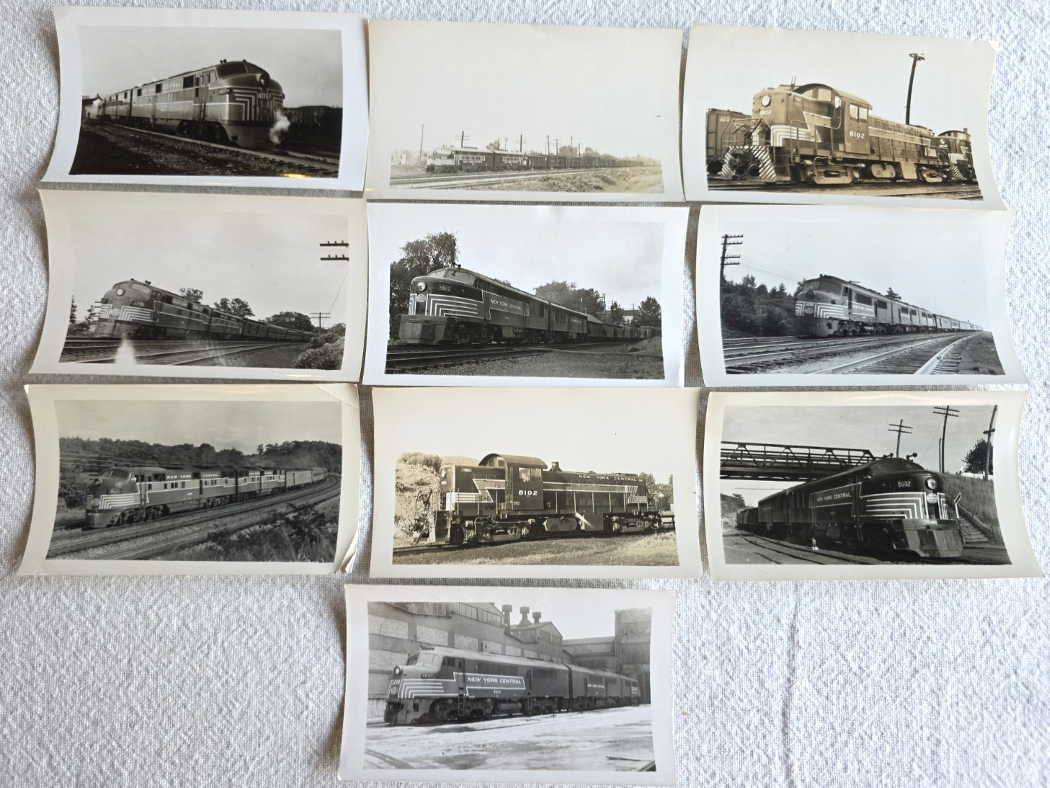 C. 1940s-40s New York Central NYC Railroad Diesel Locomotive Photo Lot Of 10