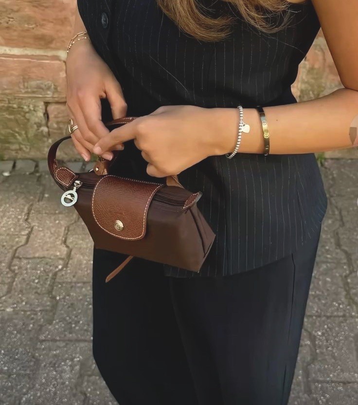 NWT Longchamp Le Pliage Pouch Nylon Leather Crossbody Bag with Strap MOCHA NWT Longchamp Le Pliage Pouch Nylon Leather Crossbody Bag with Strap MOCHA