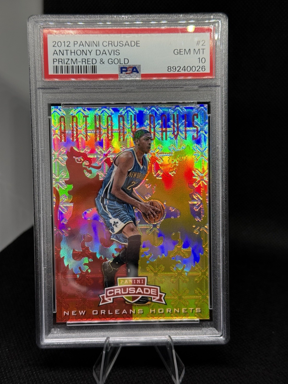 2012 Panini Crusade Anthony Davis RC Red & Gold Prizm /99 PSA 10 Gem Mint 10