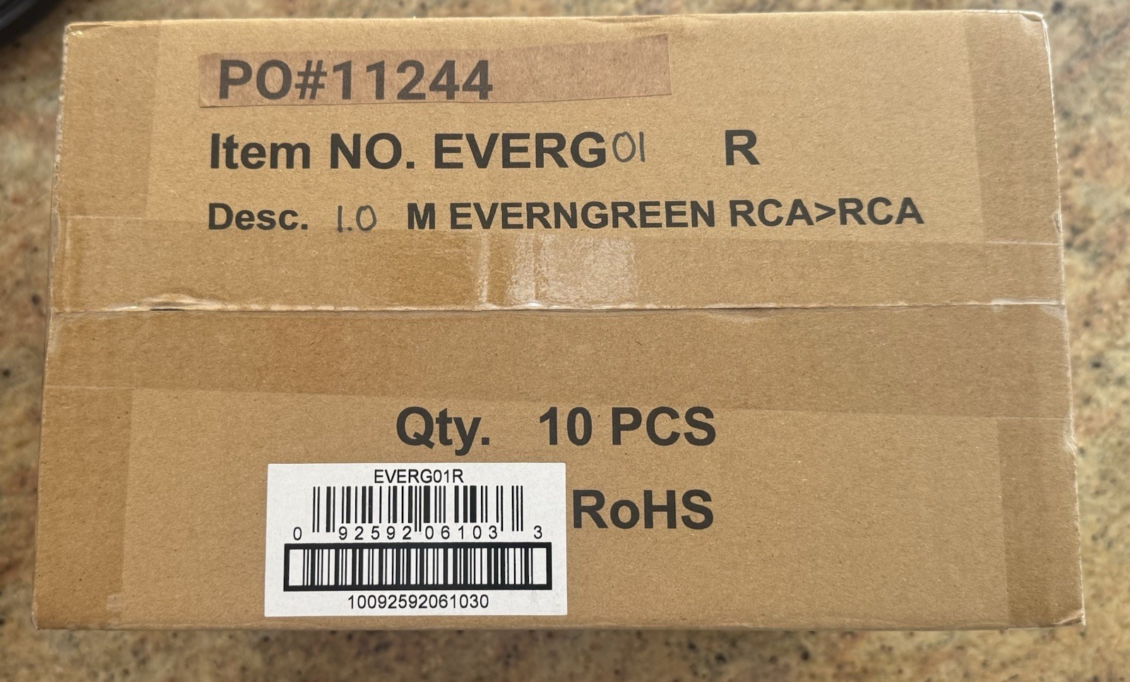 Case Of 10 AudioQuest Evergreen Male RCA to Male RCA 1 Meter 3’ 4” Cables Sealed