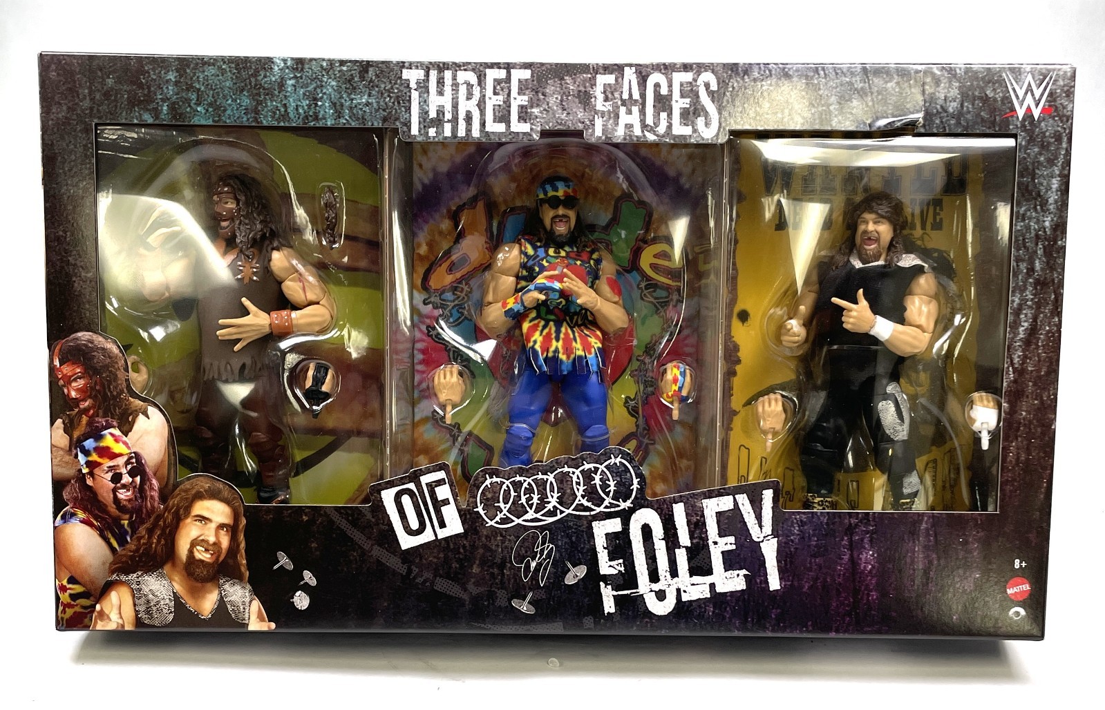 Three Faces of Foley WWE 3 Figure Dude Love Cactus Jack Mankind 2023 Sealed