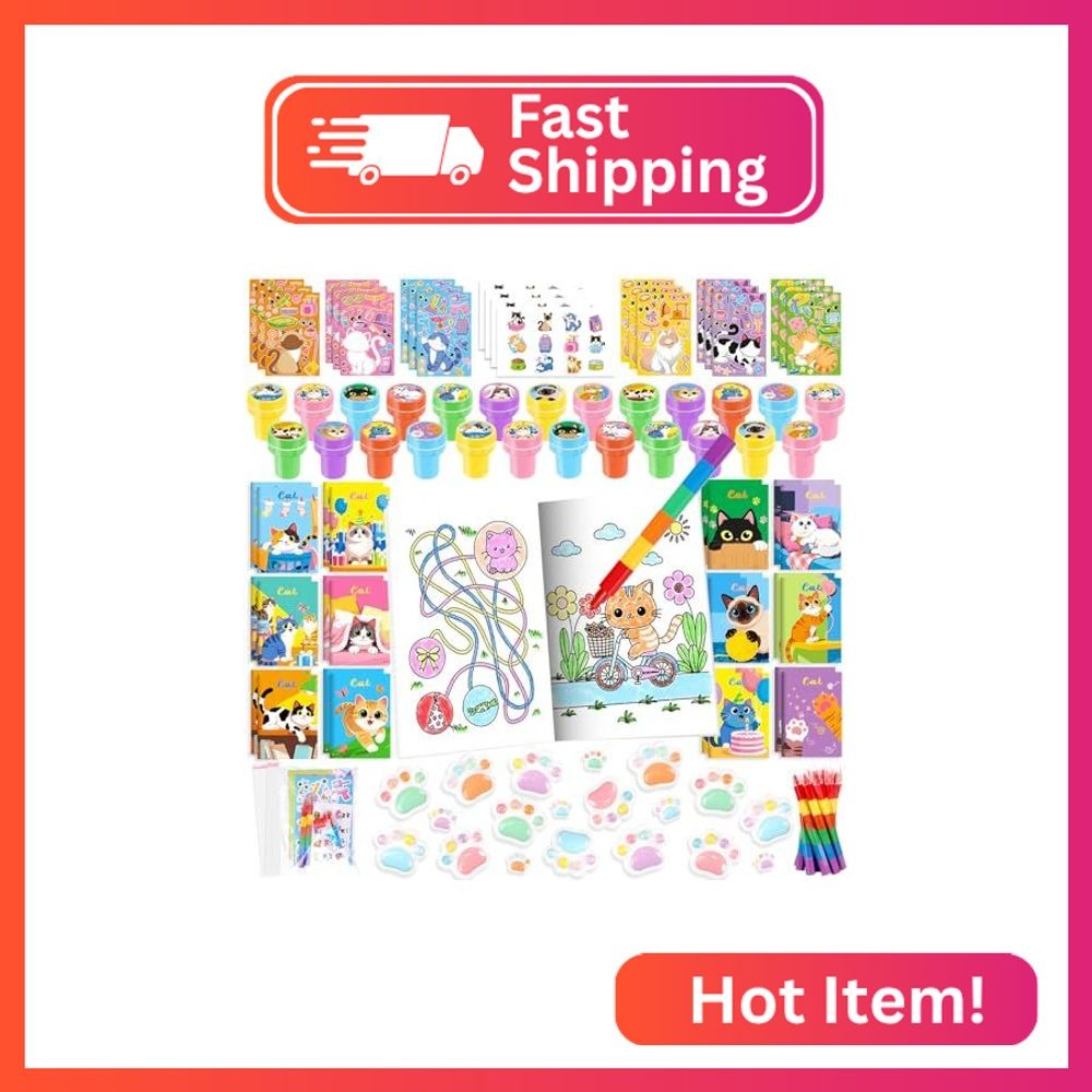 BenLouis 168Pcs Cat Coloring Set Party Favors for Kids BenLouis 168Pcs Cat Coloring Set Party Favors for Kids