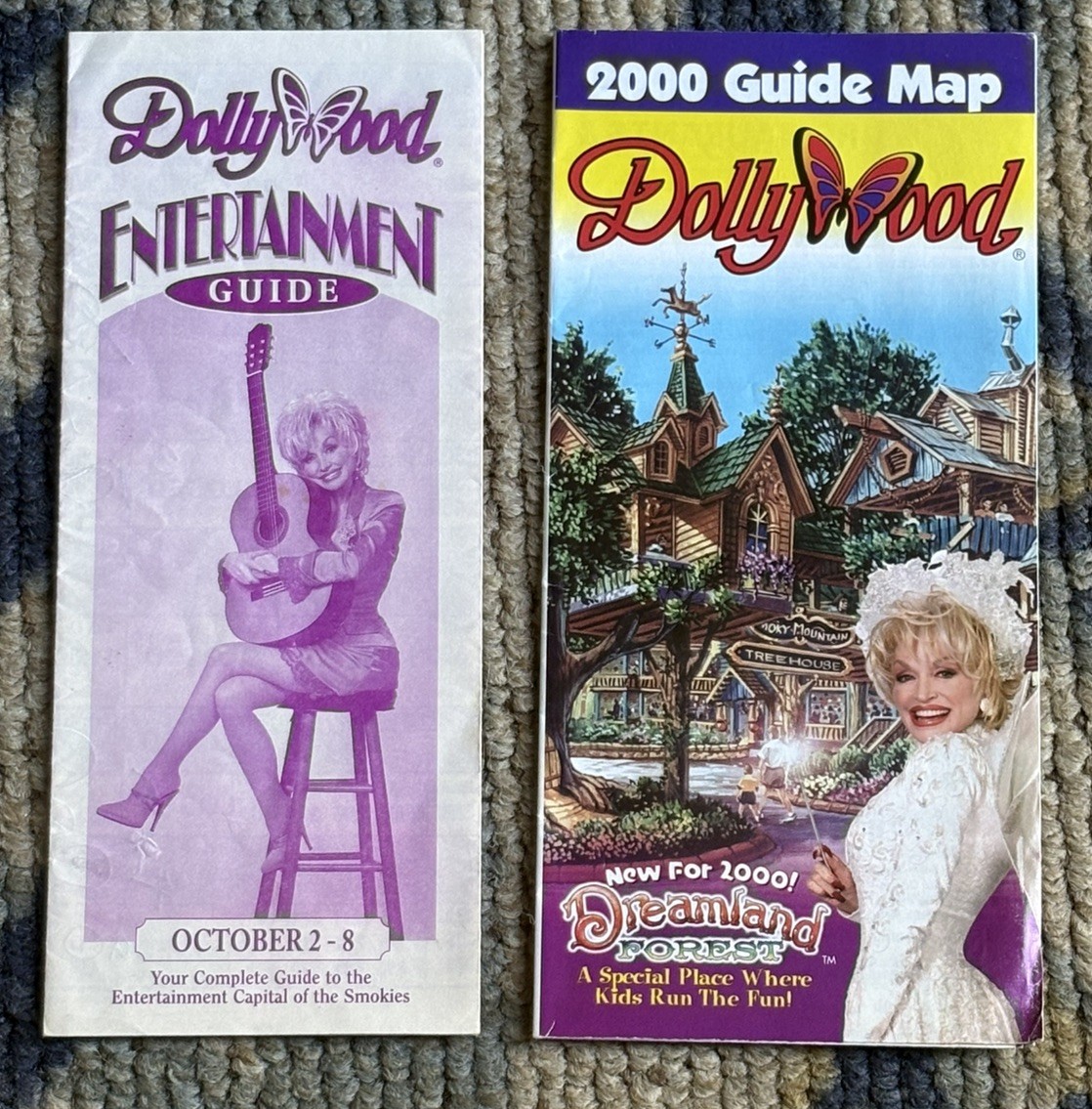 Dollywood 2000 Amusement Park Guide Map Brochure Lot Tennessee Dreamland Forest