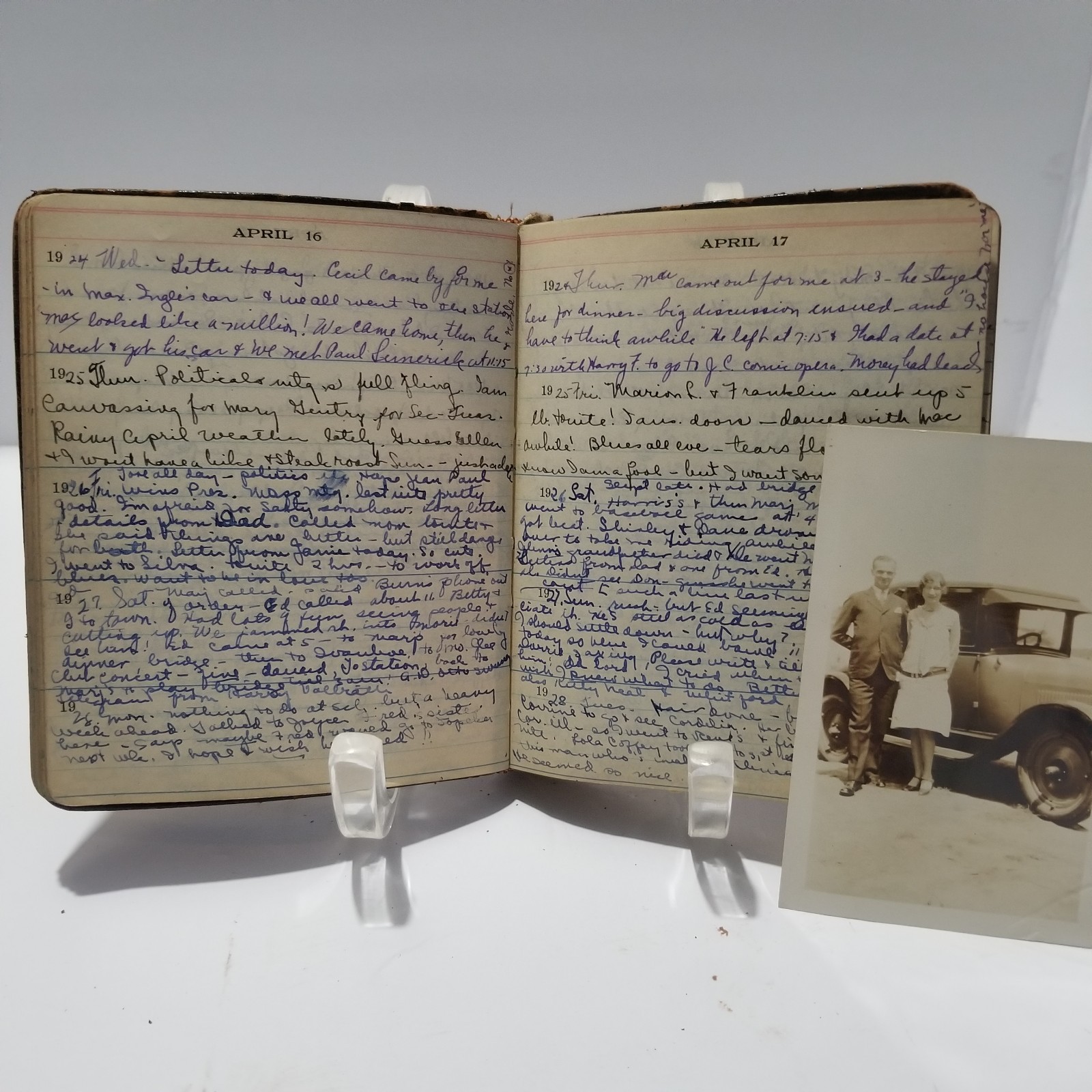 RARE 1920s Female 5-Year Diary 1924-1928 Flapper Romance, Drama completed