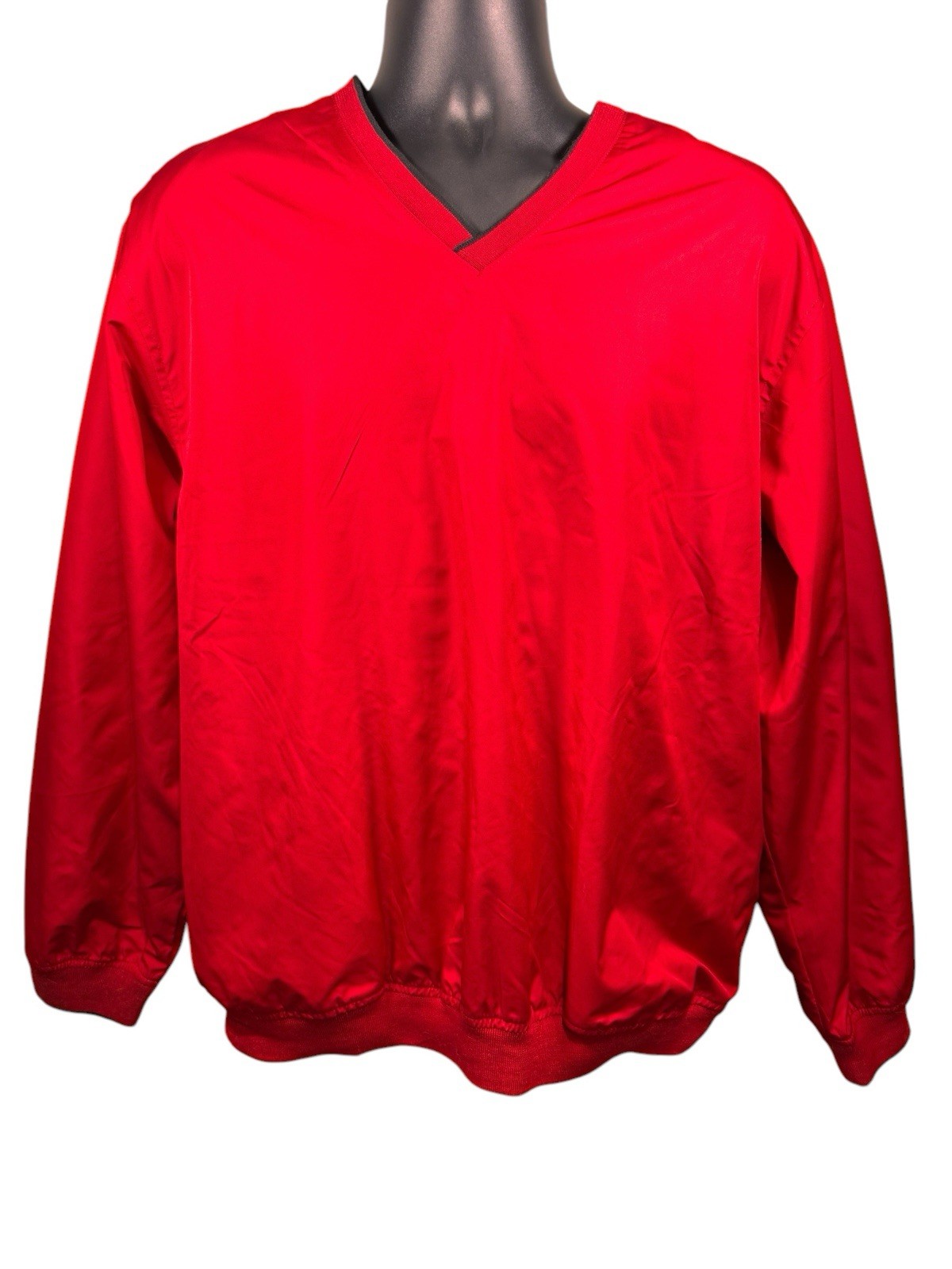 NWT IZOD Extreme Function Golf Pullover Red Polyester V-Neck Wind Breaker Sz L