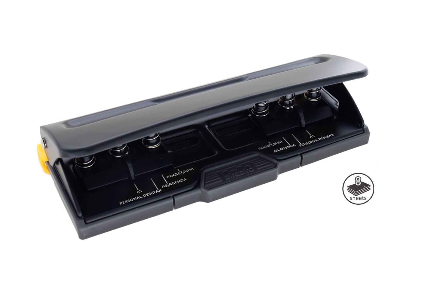 Bira 6 Hole Punch, Black, 8 Sheets, Mini/Pocket A4 / A5 / A6 /Personal/Deskfax