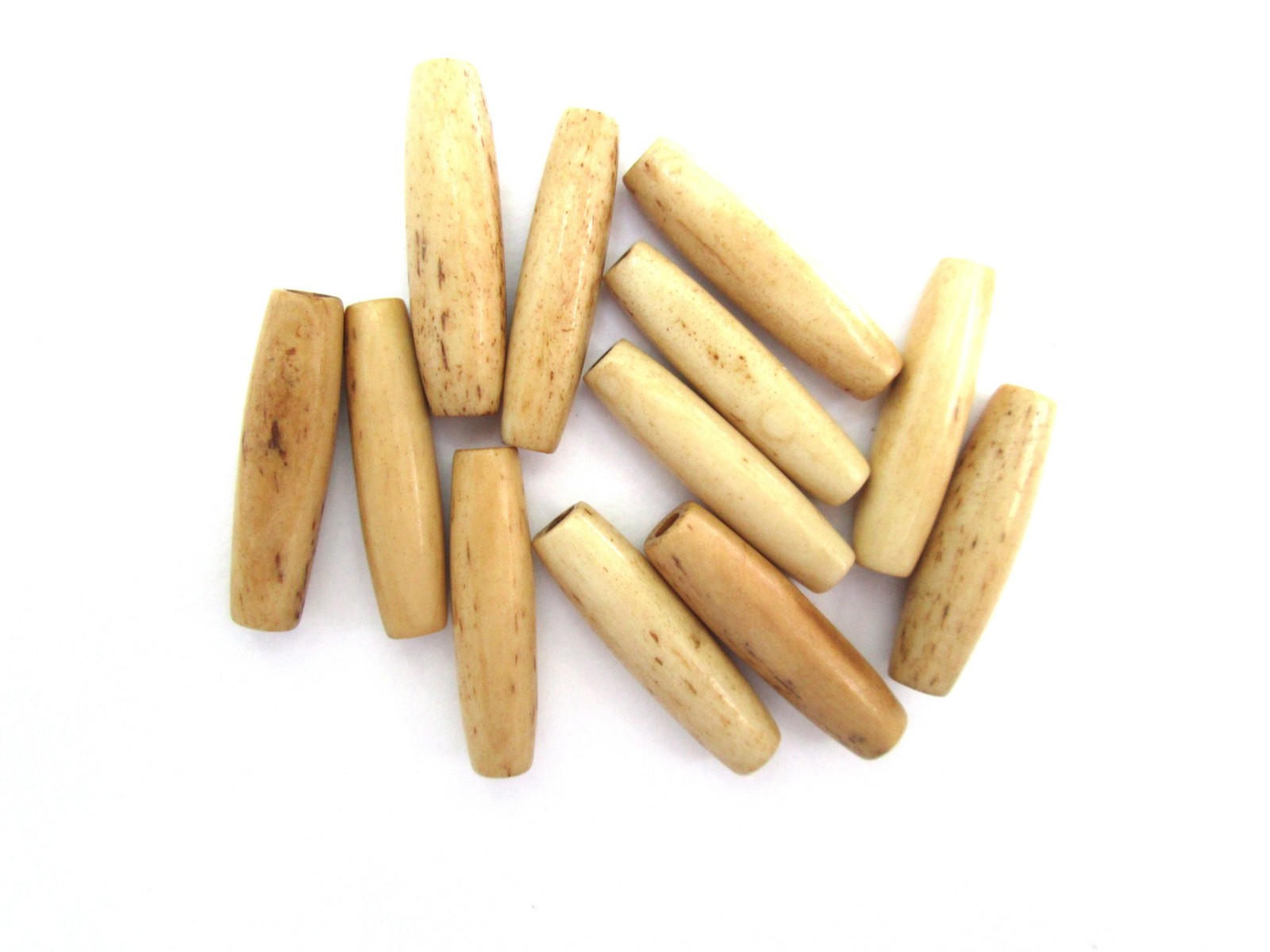 Genuine Hairpipe Bone; Teastained/Antiqued; Size 1 Inch, 25 Pcs Hair Pipe Choker