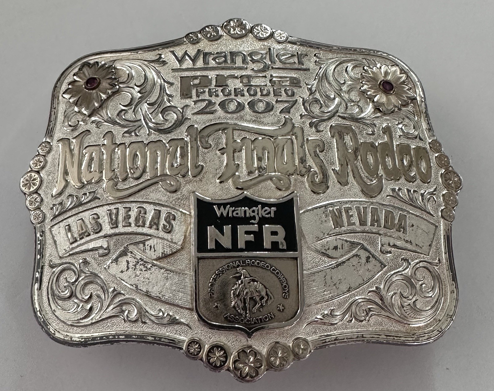 Wrangler NFR 2007 PCRA Las Vegas Silver Belt Buckle, Limited Edition 359/5000