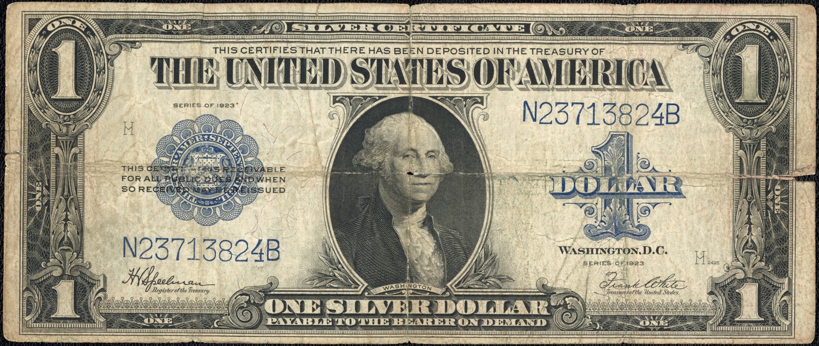 1923 $1 One Dollar Silver Certificate Note Fr#237