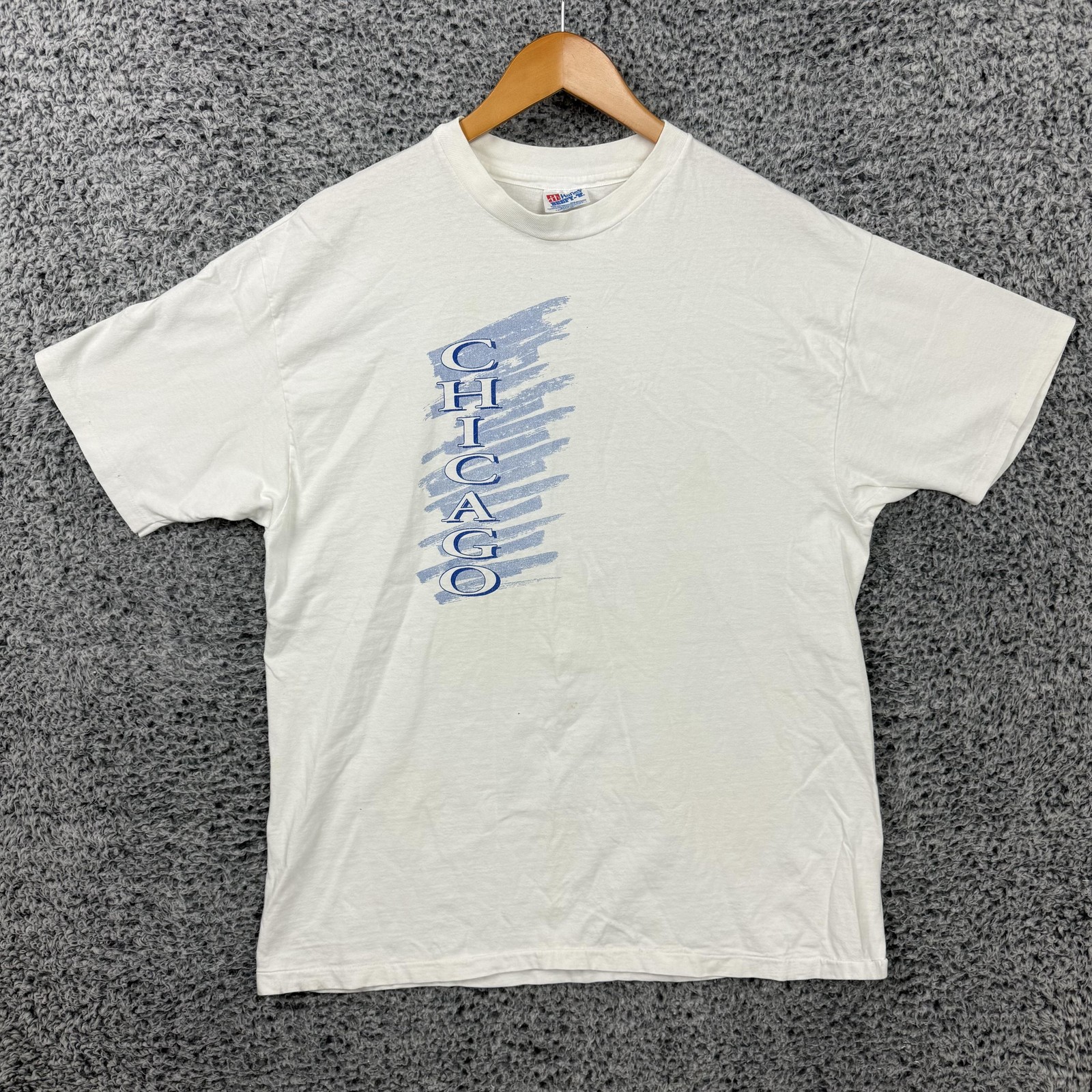 Vintage \'94 Chicago Skyline Shirt Mens XL White Graphic Tee Hanes 90s USA