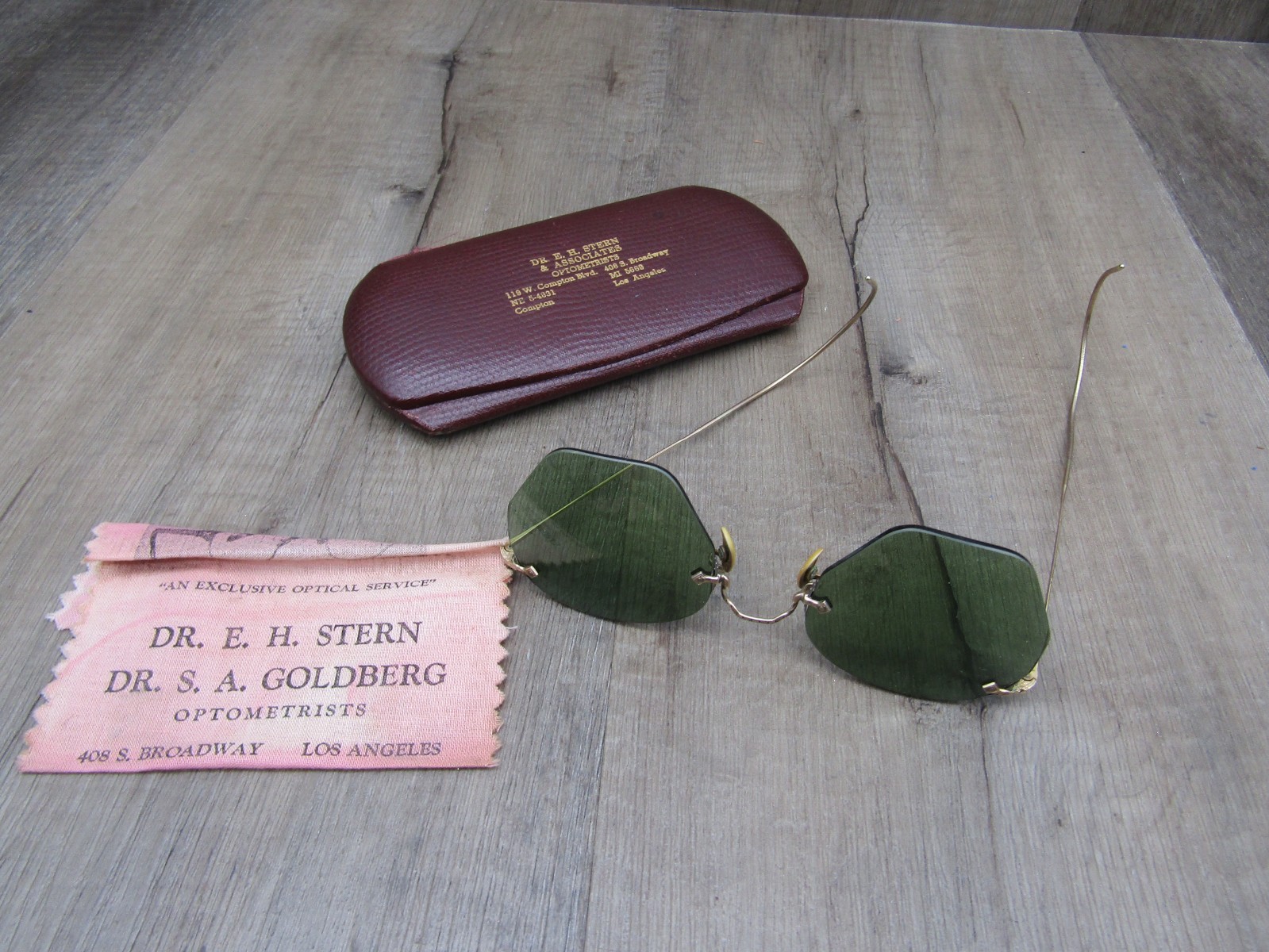 Antique B&L Bausch Lomb 1/10 12K GF Ful-Vue Wire Rim Glasses w Case Sunglasses