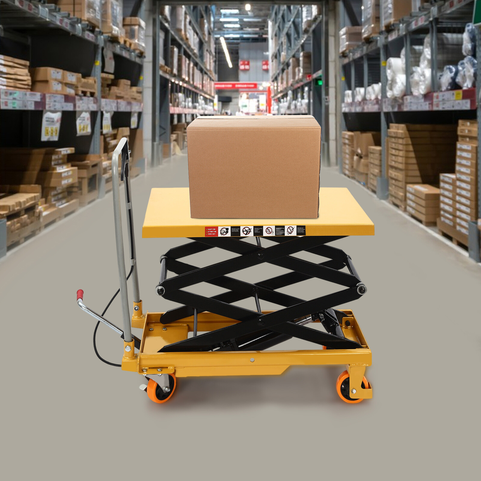 770lb Load Scissor Lift Table Hydraulic Lift Table Cart 35.8*19.7in Table Size